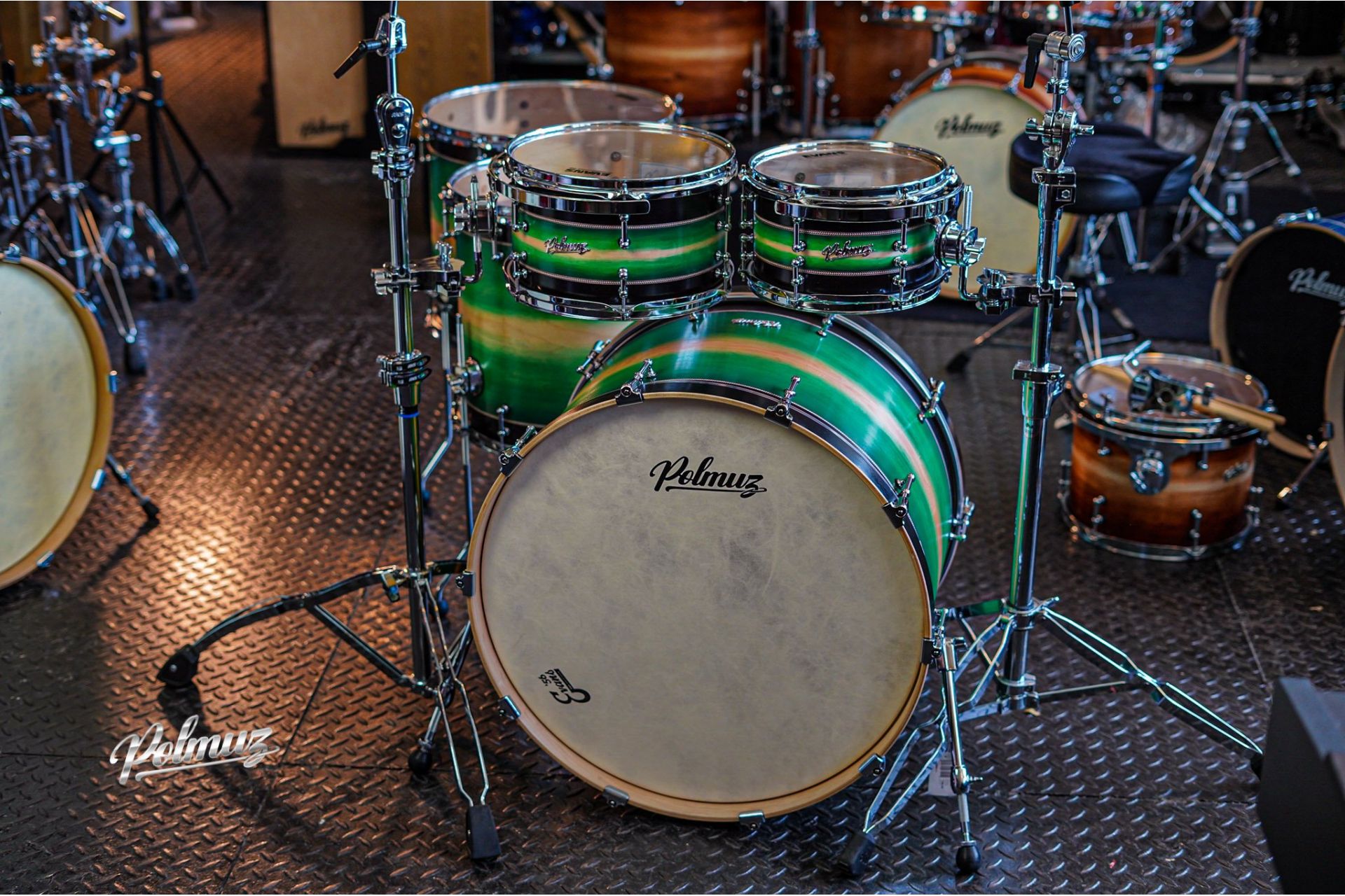 Polmuz Maple Model 1 - 24/10/12/16/18 - custom inlayed green to natural fade plus black stripe — zdjęcie 10