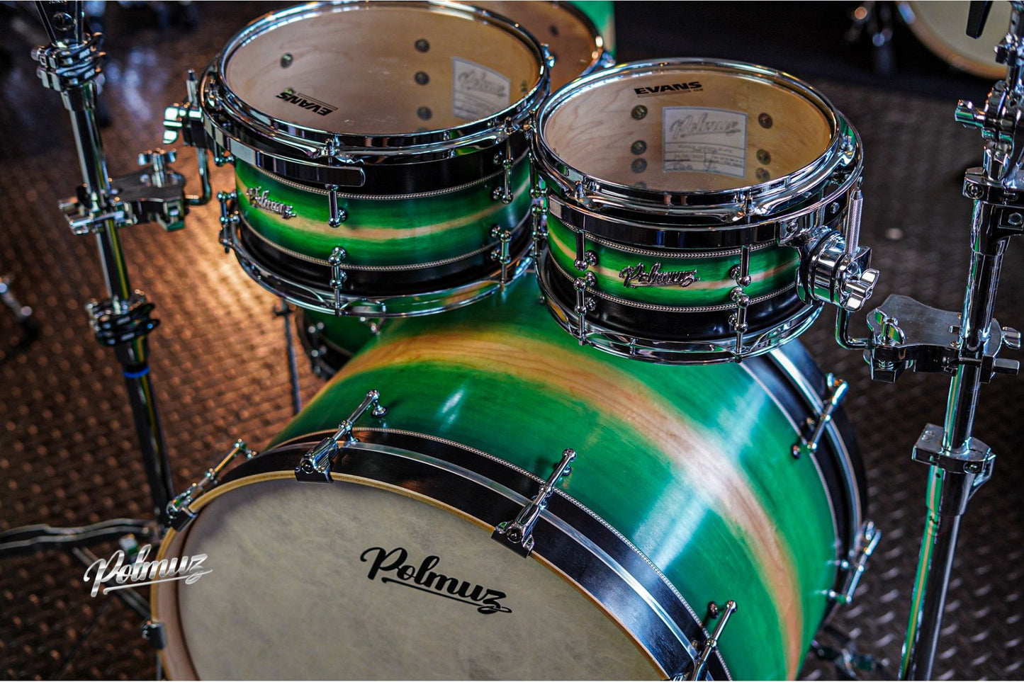 Polmuz Maple Model 1 - 24/10/12/16/18 - custom inlayed green to natural fade plus black stripe — zdjęcie 9