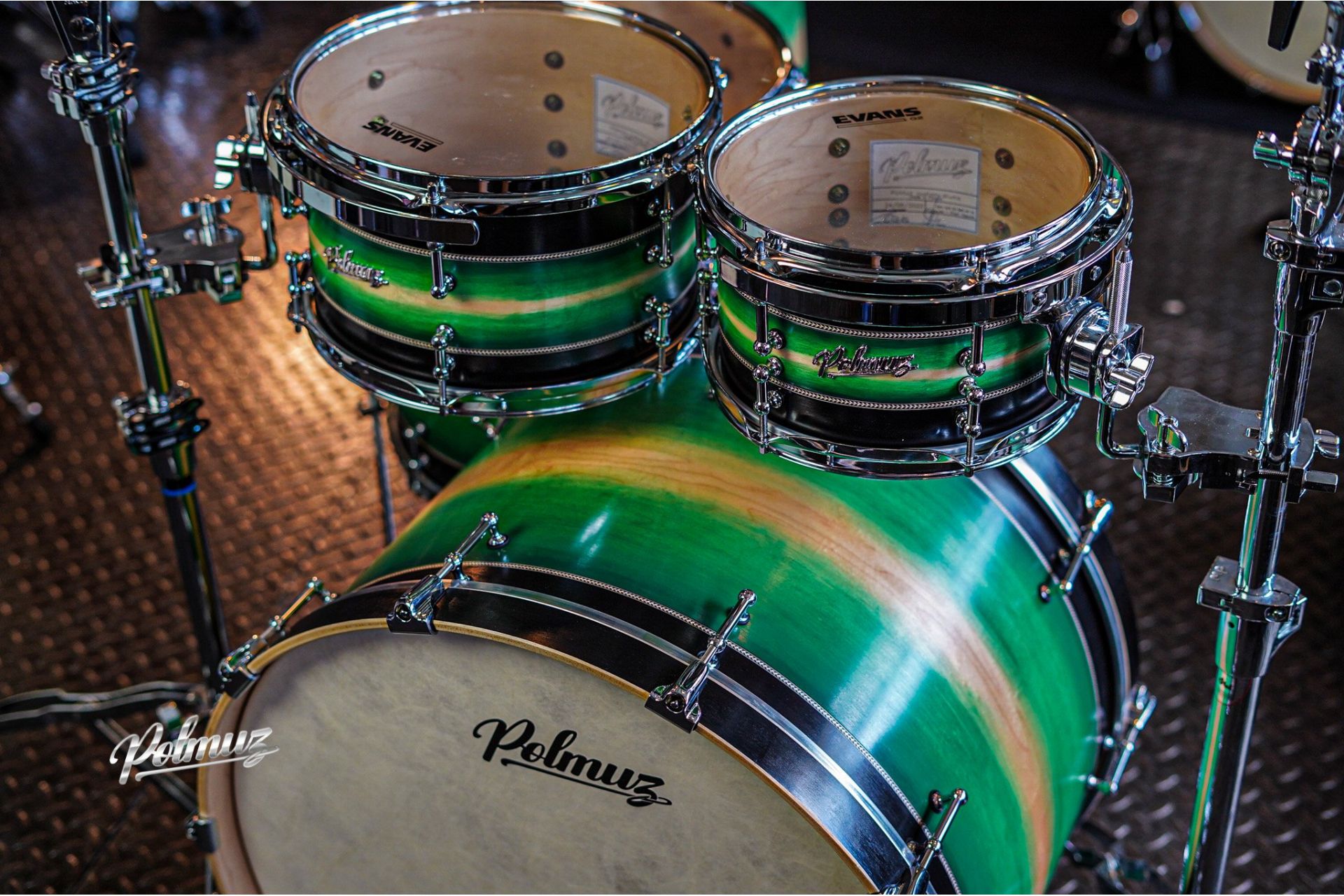 Polmuz Maple Model 1 - 24/10/12/16/18 - custom inlayed green to natural fade plus black stripe — zdjęcie 9