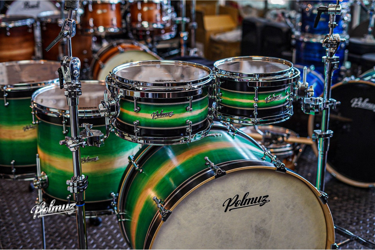 Polmuz Maple Model 1 - 24/10/12/16/18 - custom inlayed green to natural fade plus black stripe — zdjęcie 7