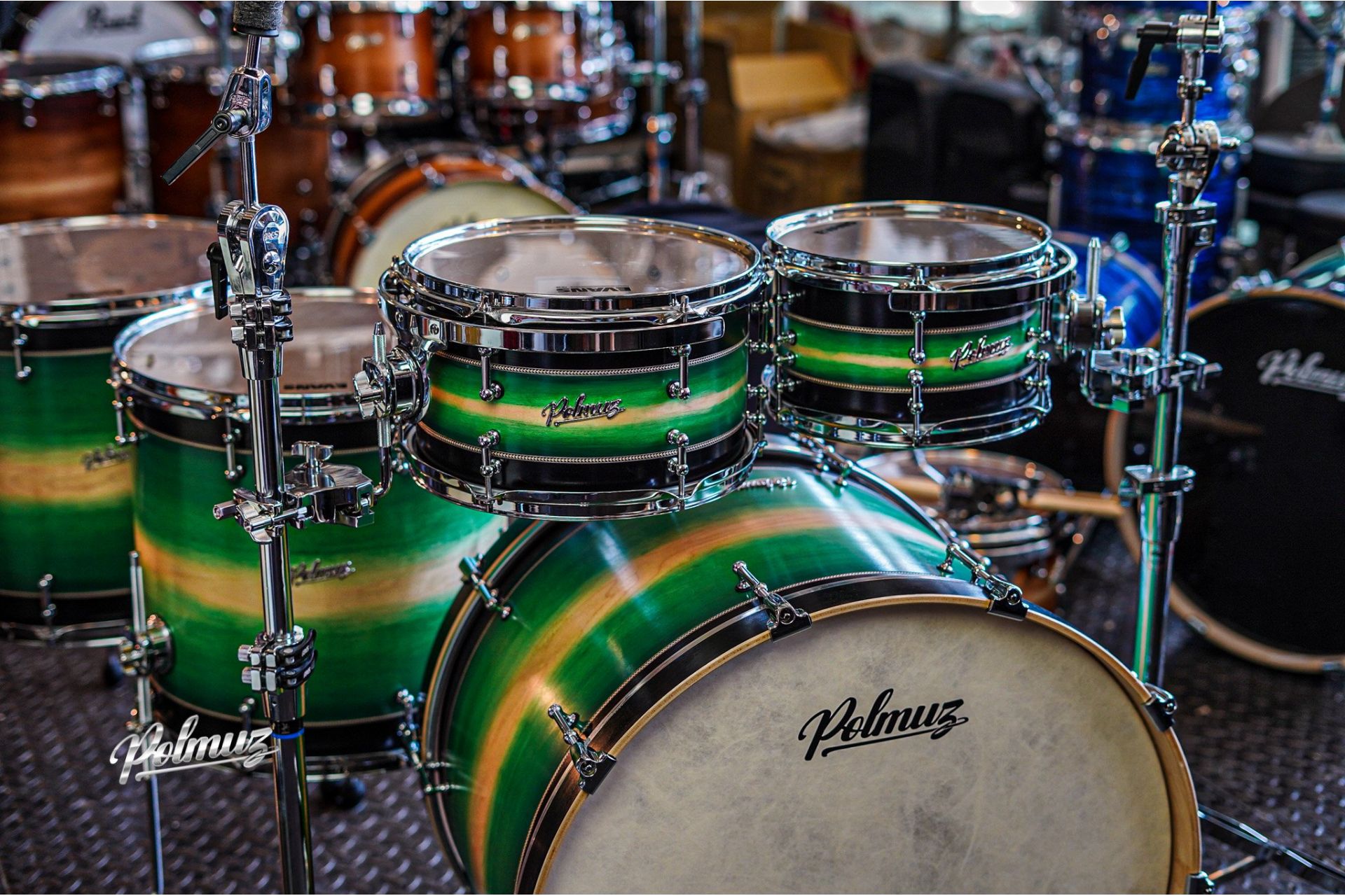 Polmuz Maple Model 1 - 24/10/12/16/18 - custom inlayed green to natural fade plus black stripe — zdjęcie 7