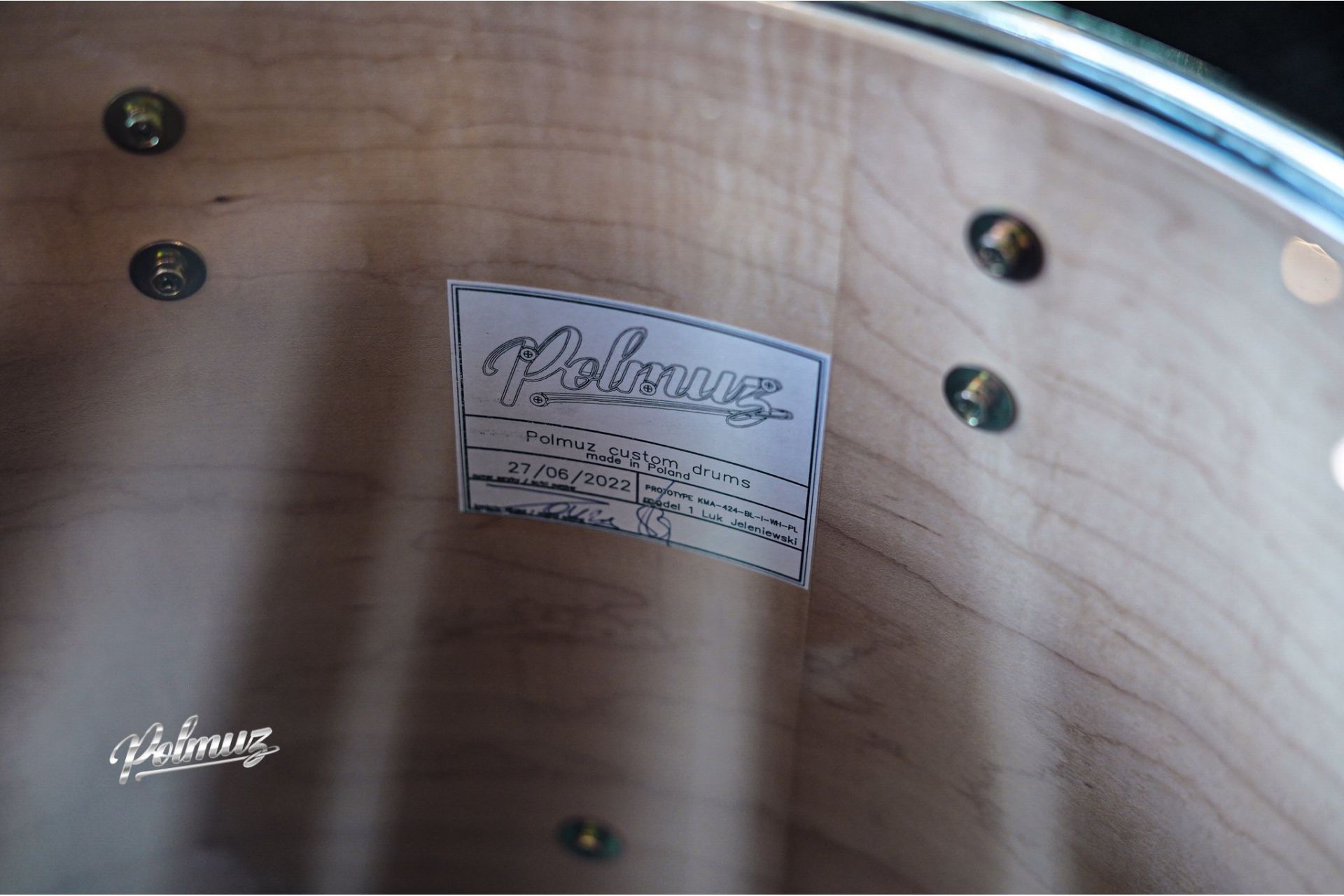 Polmuz Maple Model 1 - 24/13/16/18 - Custom Inayed Blue White Gloss — zdjęcie 5