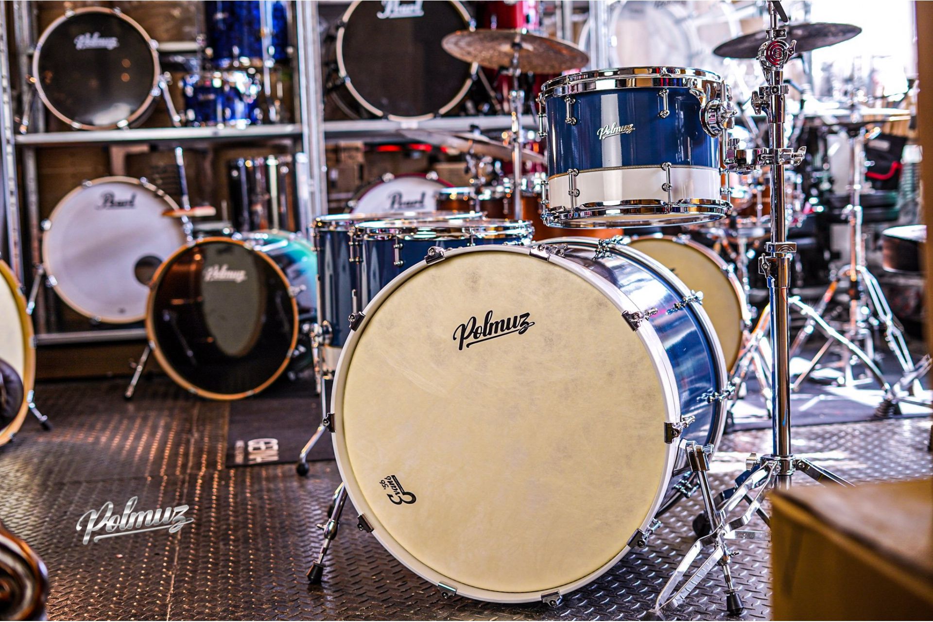 Polmuz Maple Model 1 - 24/13/16/18 - Custom Inayed Blue White Gloss — zdjęcie 4