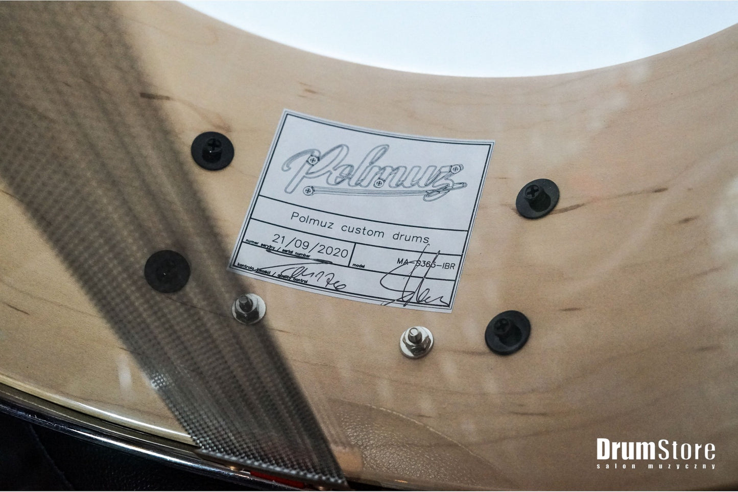 Polmuz Maple Snare 13x6.5 Satin Brown with Inlay Stripe Lacquer — zdjęcie 5