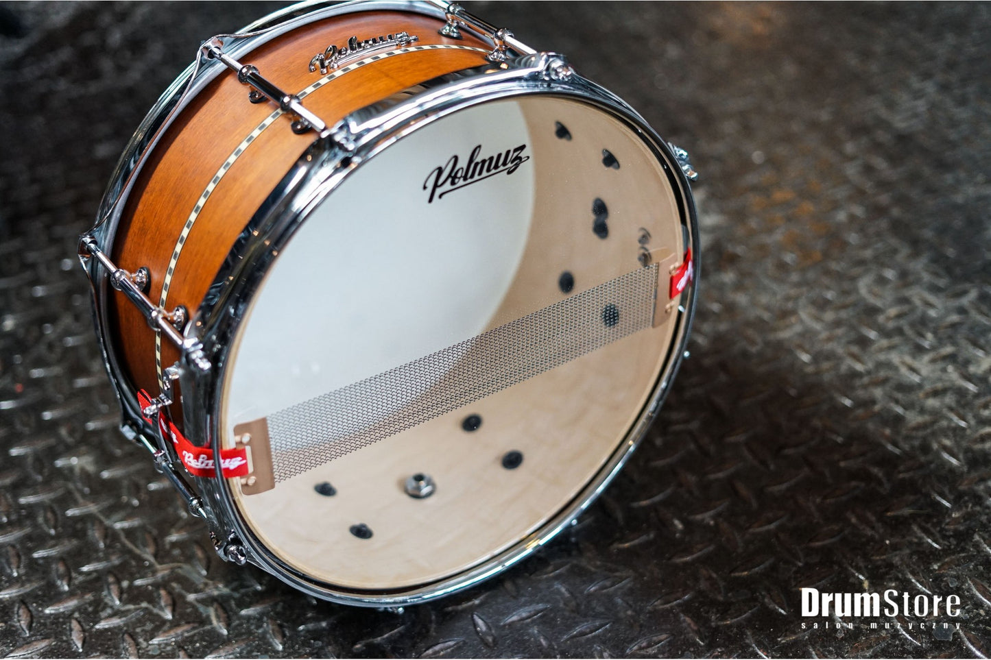 Polmuz Maple Snare 13x6.5 Satin Brown with Inlay Stripe Lacquer — zdjęcie 3