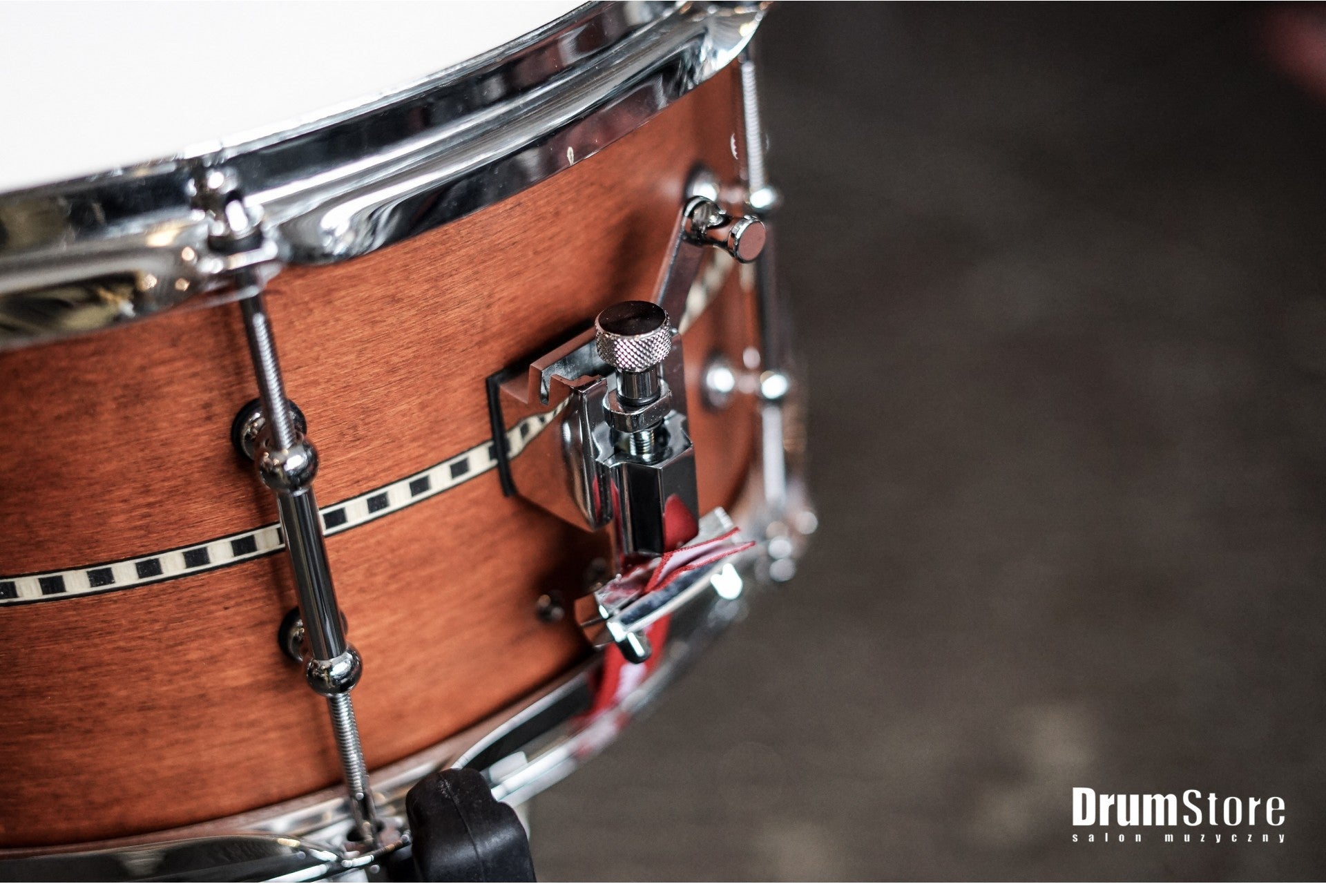 Polmuz Maple Snare 13x6.5 Satin Brown with Inlay Stripe Lacquer — zdjęcie 2