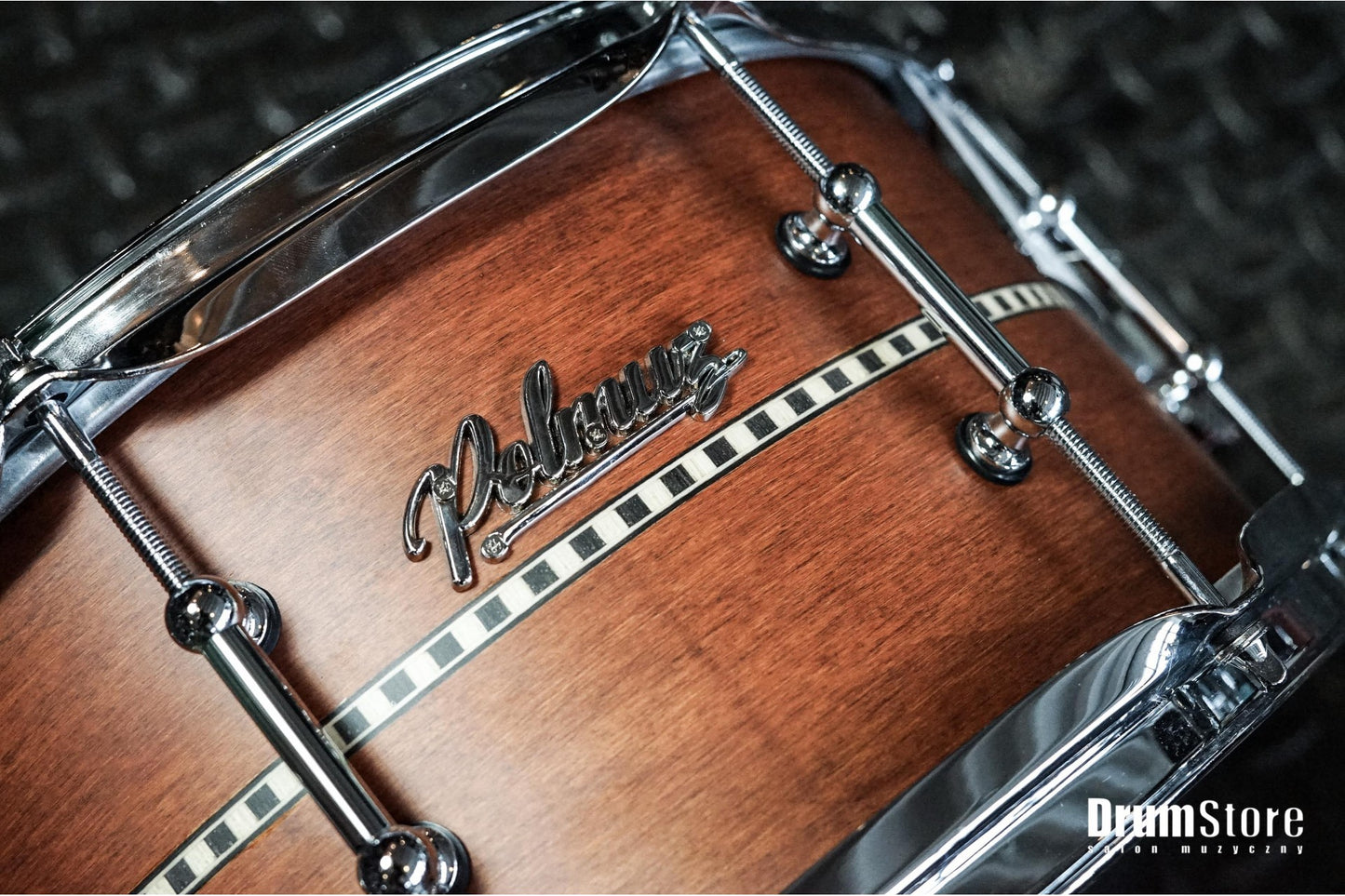 Polmuz Maple Snare 13x6.5 Satin Brown with Inlay Stripe Lacquer — zdjęcie 4