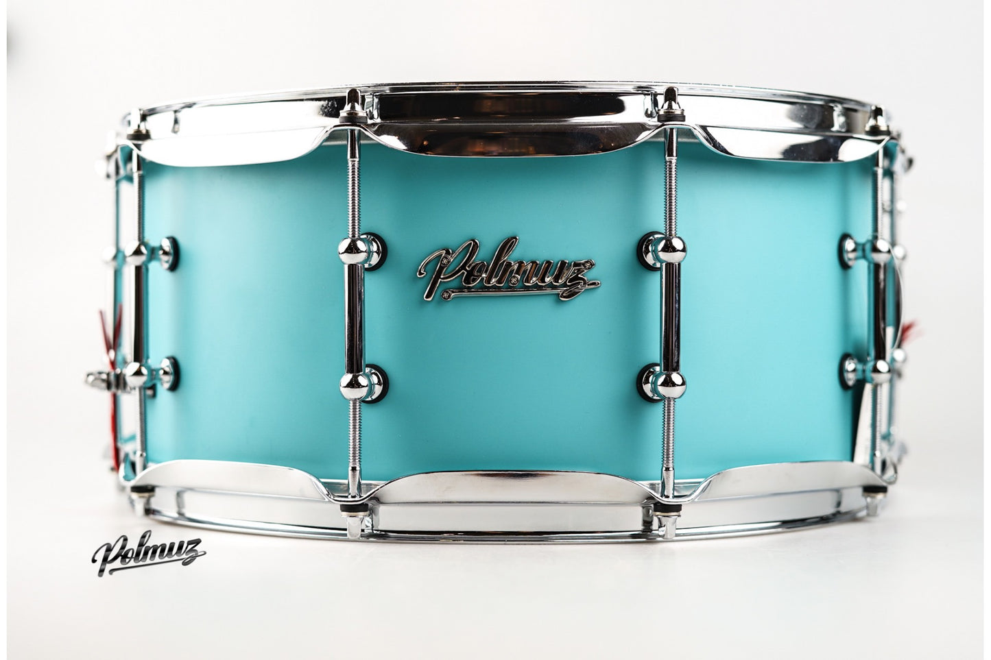 Polmuz Maple Snare 14x6.5 Aqua Blue Satin lacquer — zdjęcie 3