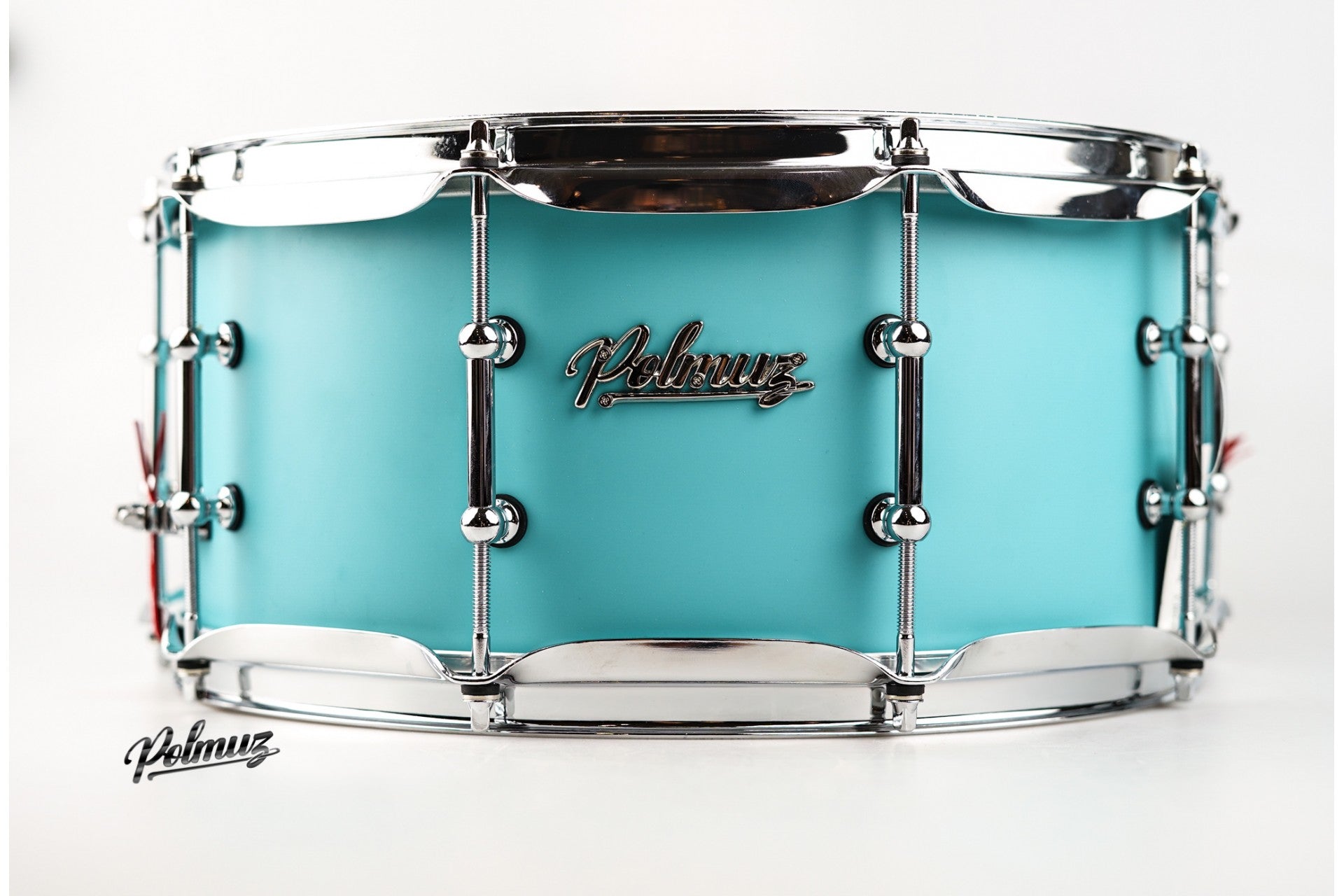 Polmuz Maple Snare 14x6.5 Aqua Blue Satin lacquer — zdjęcie 3