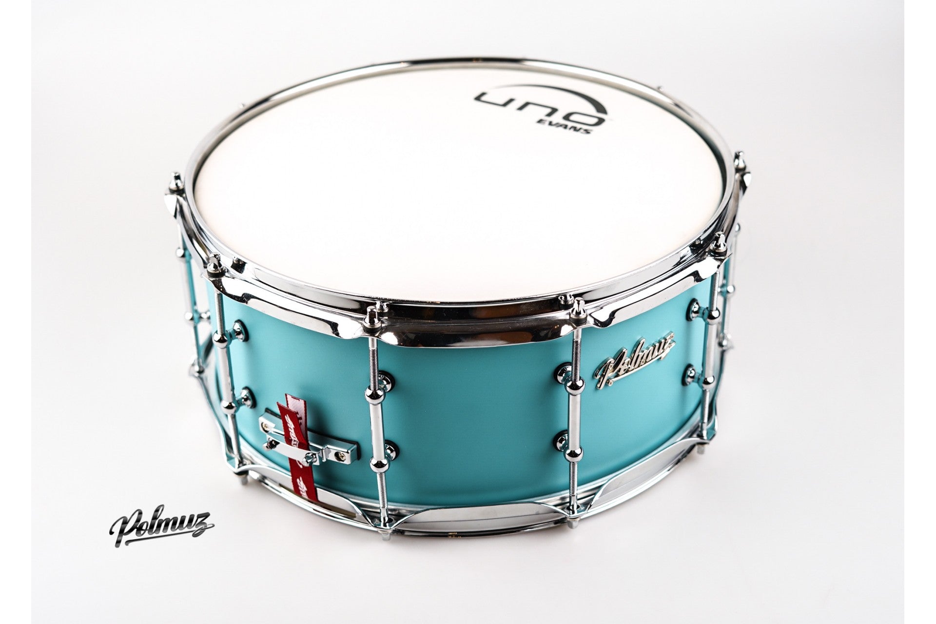 Polmuz Maple Snare 14x6.5 Aqua Blue Satin lacquer — zdjęcie 10
