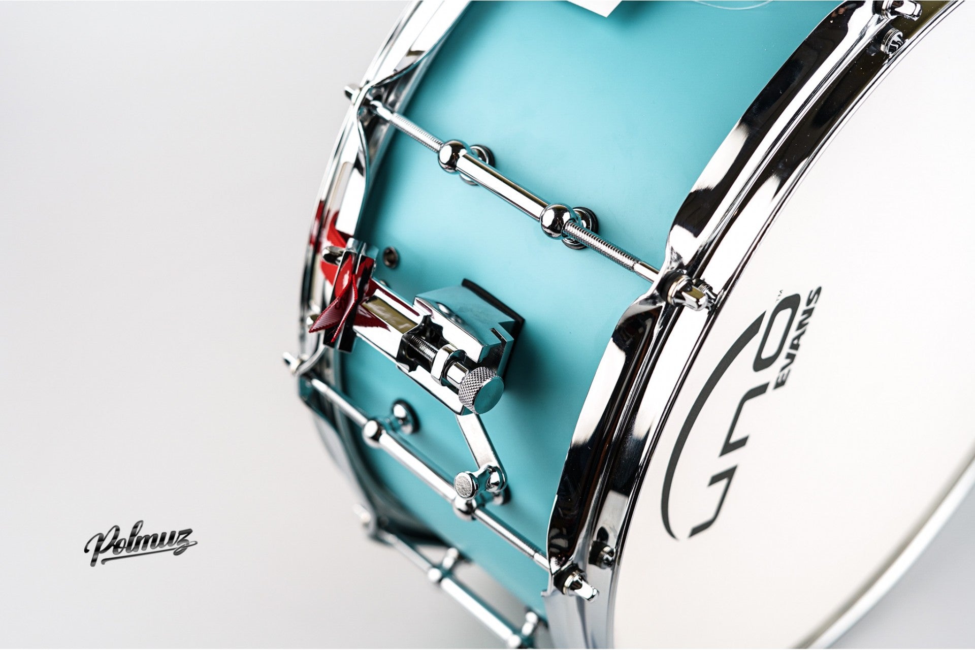 Polmuz Maple Snare 14x6.5 Aqua Blue Satin lacquer — zdjęcie 8