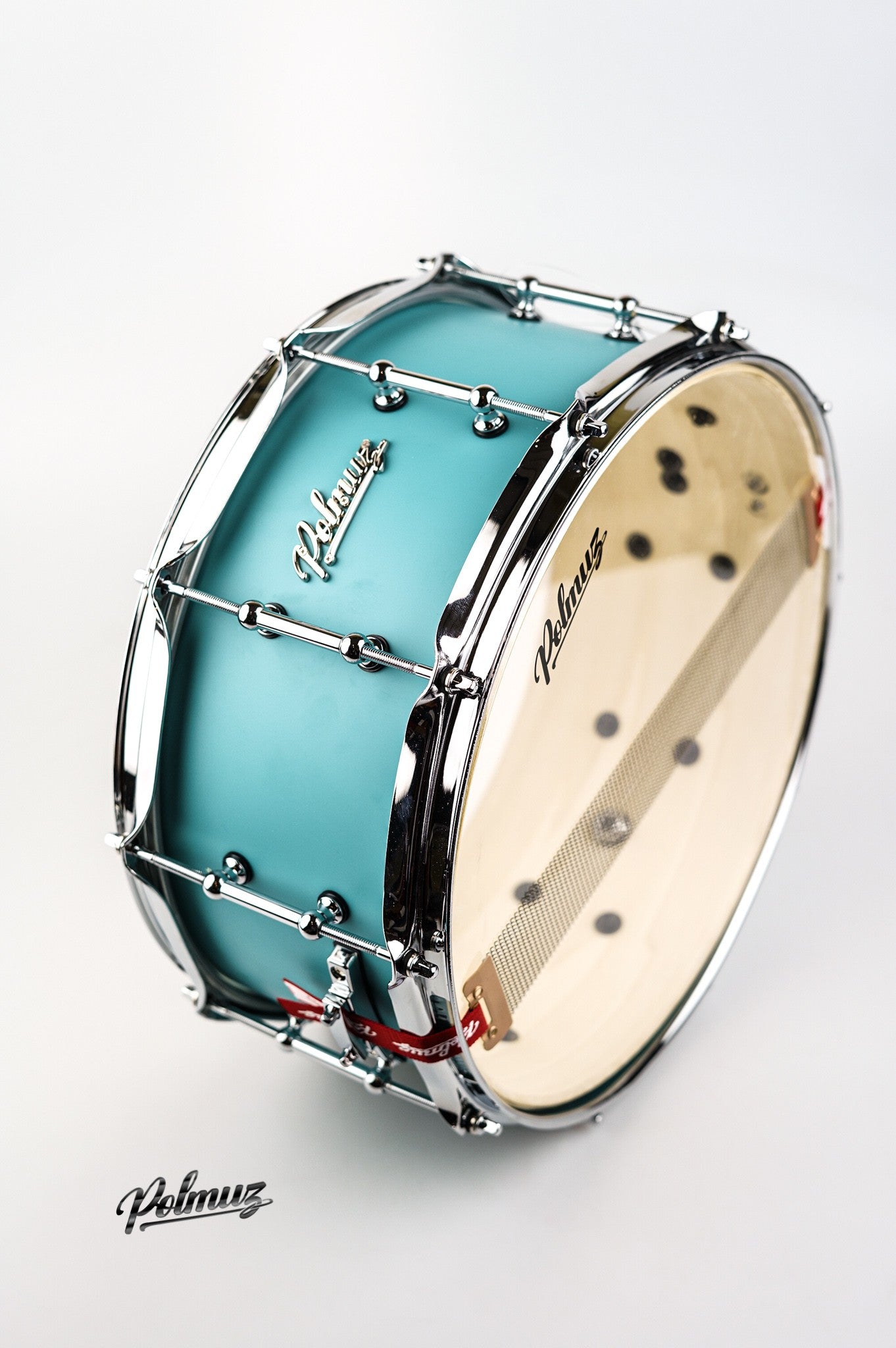 Polmuz Maple Snare 14x6.5 Aqua Blue Satin lacquer — zdjęcie 5