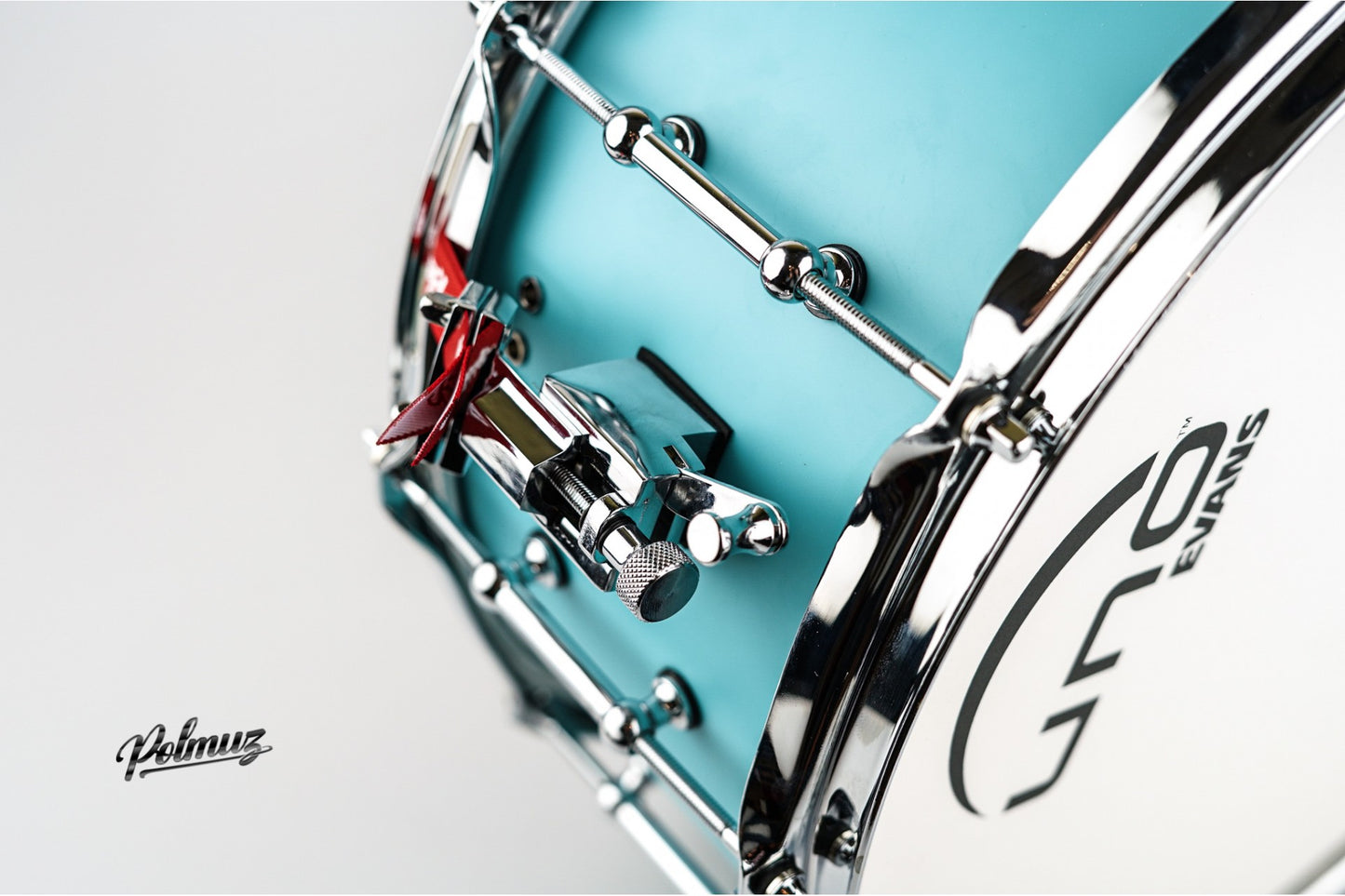 Polmuz Maple Snare 14x6.5 Aqua Blue Satin lacquer — zdjęcie 9