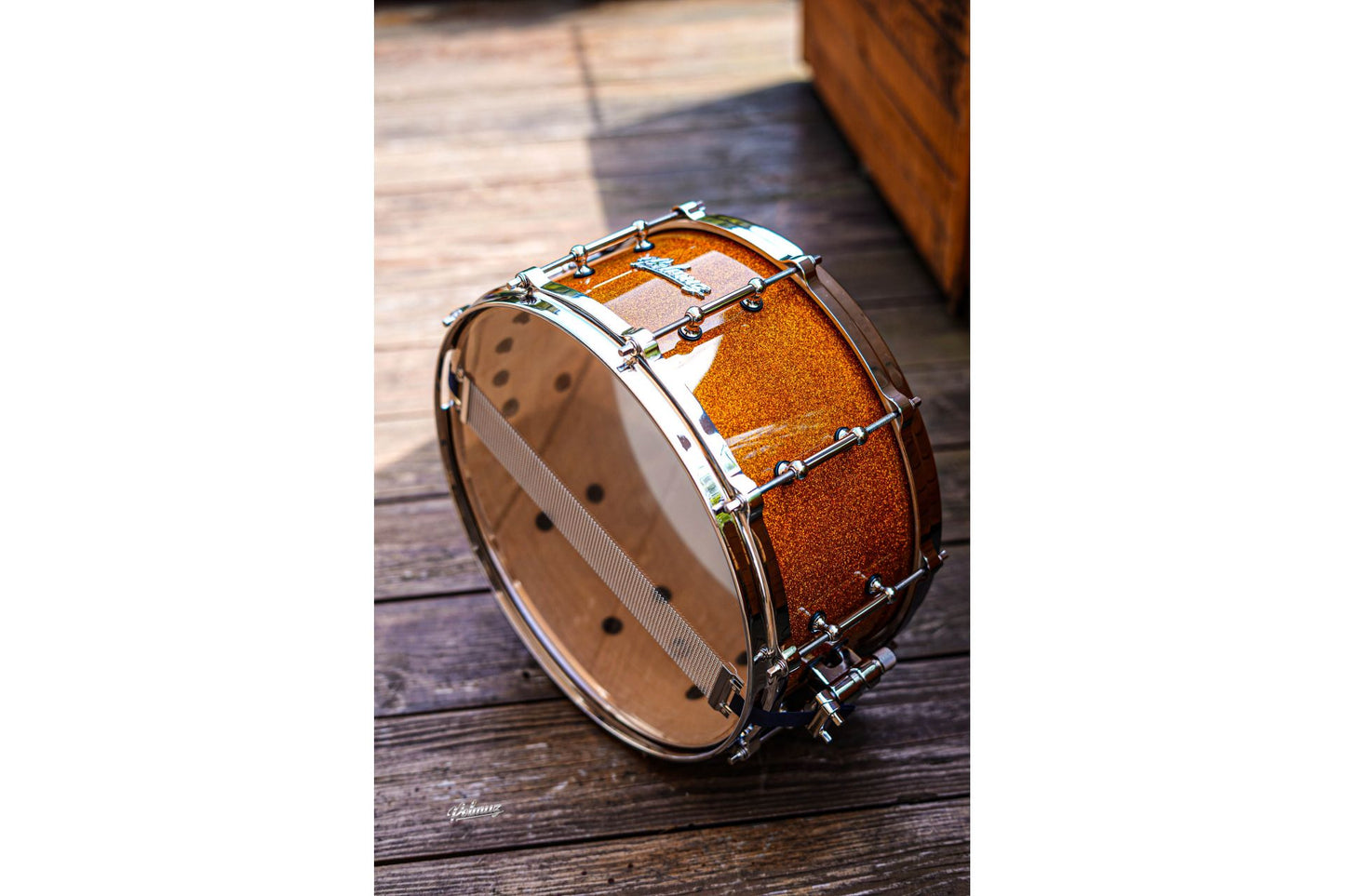 Polmuz Maple Snare Model 2 14x6,5 Gold Sparkle Die Cast - Golden Hardware — zdjęcie 3