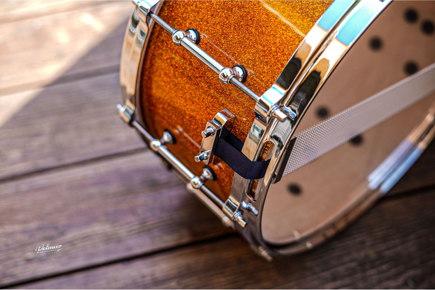Polmuz Maple Snare Model 2 14x6,5 Gold Sparkle Die Cast - Golden Hardware — zdjęcie 9