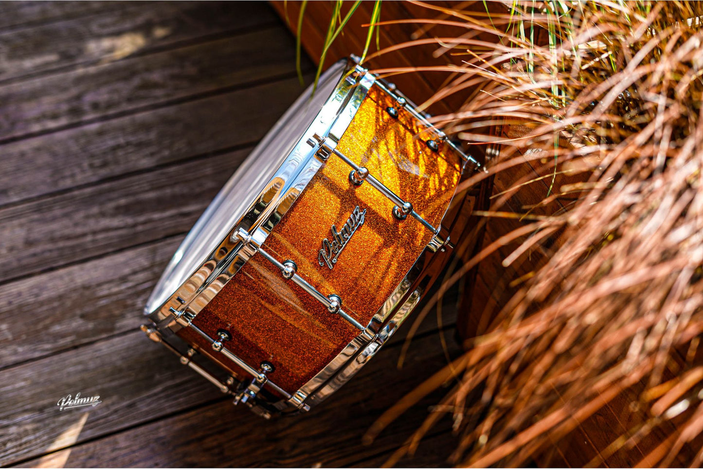 Polmuz Maple Snare Model 2 14x6,5 Gold Sparkle Die Cast - Golden Hardware — zdjęcie 6