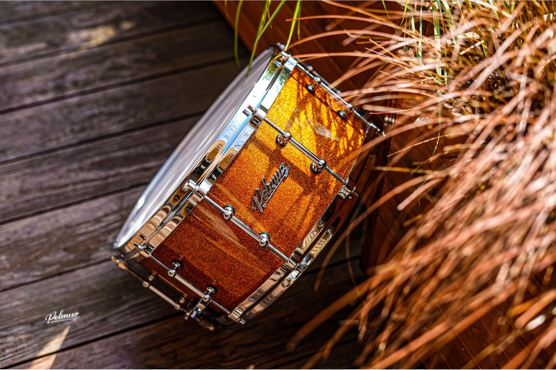 Polmuz Maple Snare Model 2 14x6,5 Gold Sparkle Die Cast - Golden Hardware — zdjęcie 6