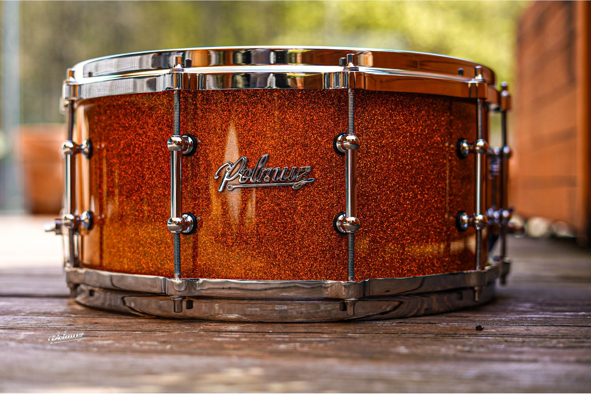 Polmuz Maple Snare Model 2 14x6,5 Gold Sparkle Die Cast - Golden Hardware — zdjęcie 5