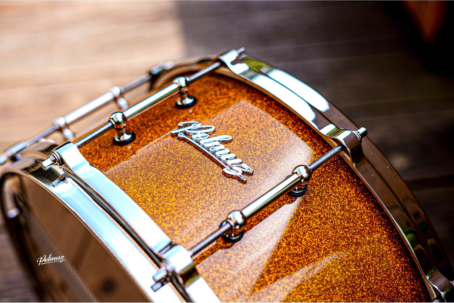 Polmuz Maple Snare Model 2 14x6,5 Gold Sparkle Die Cast - Golden Hardware — zdjęcie 4