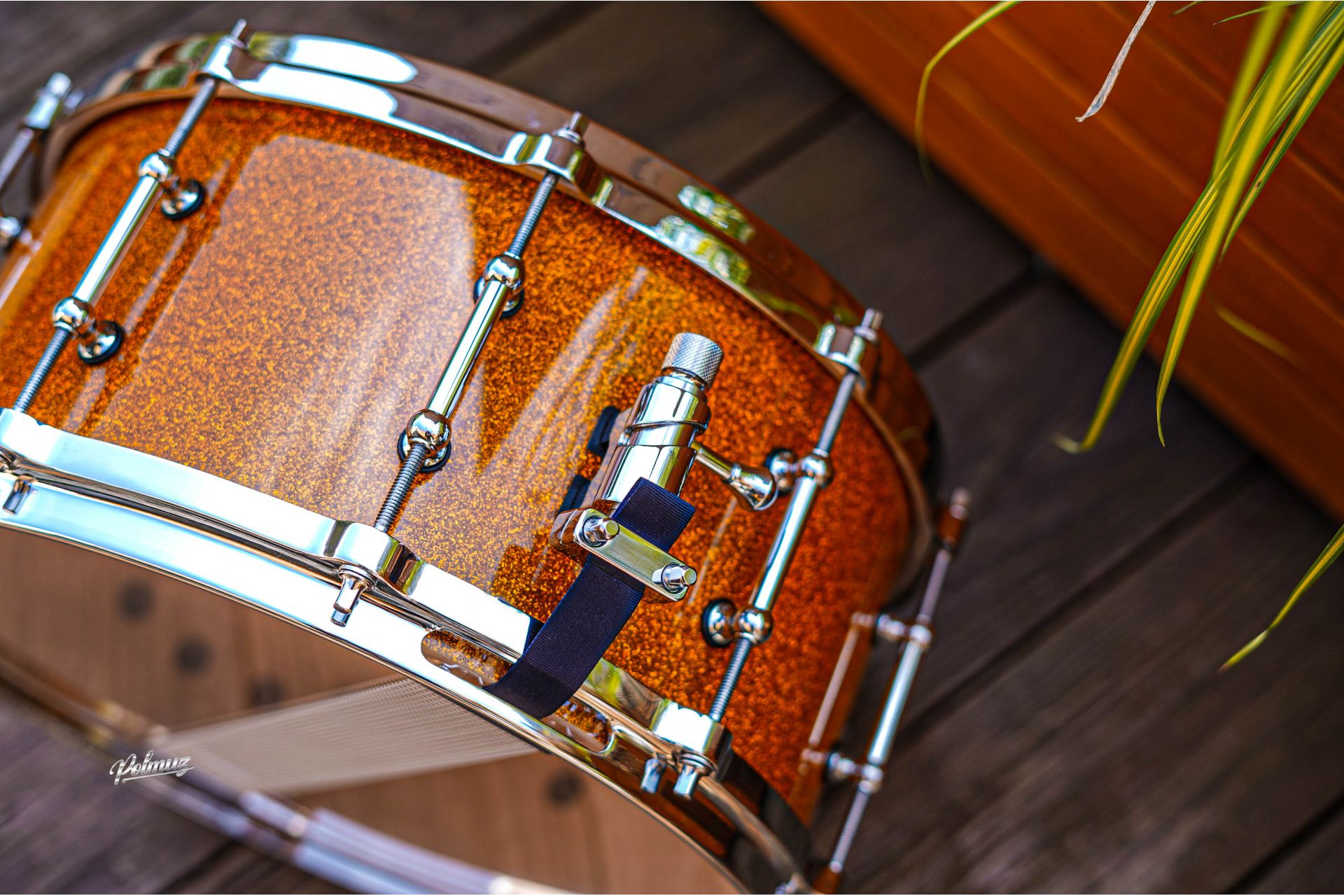 Polmuz Maple Snare Model 2 14x6,5 Gold Sparkle Die Cast - Golden Hardware — zdjęcie 7