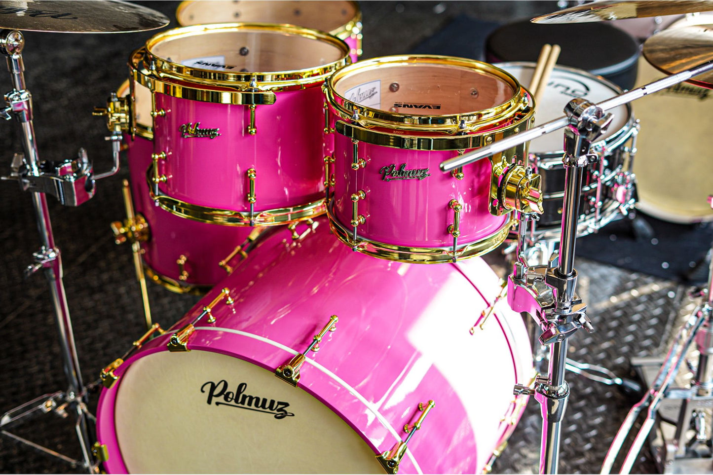 Polmuz model 1 - 22/10/12/14/16 - Pink car lacquer / golden hardware