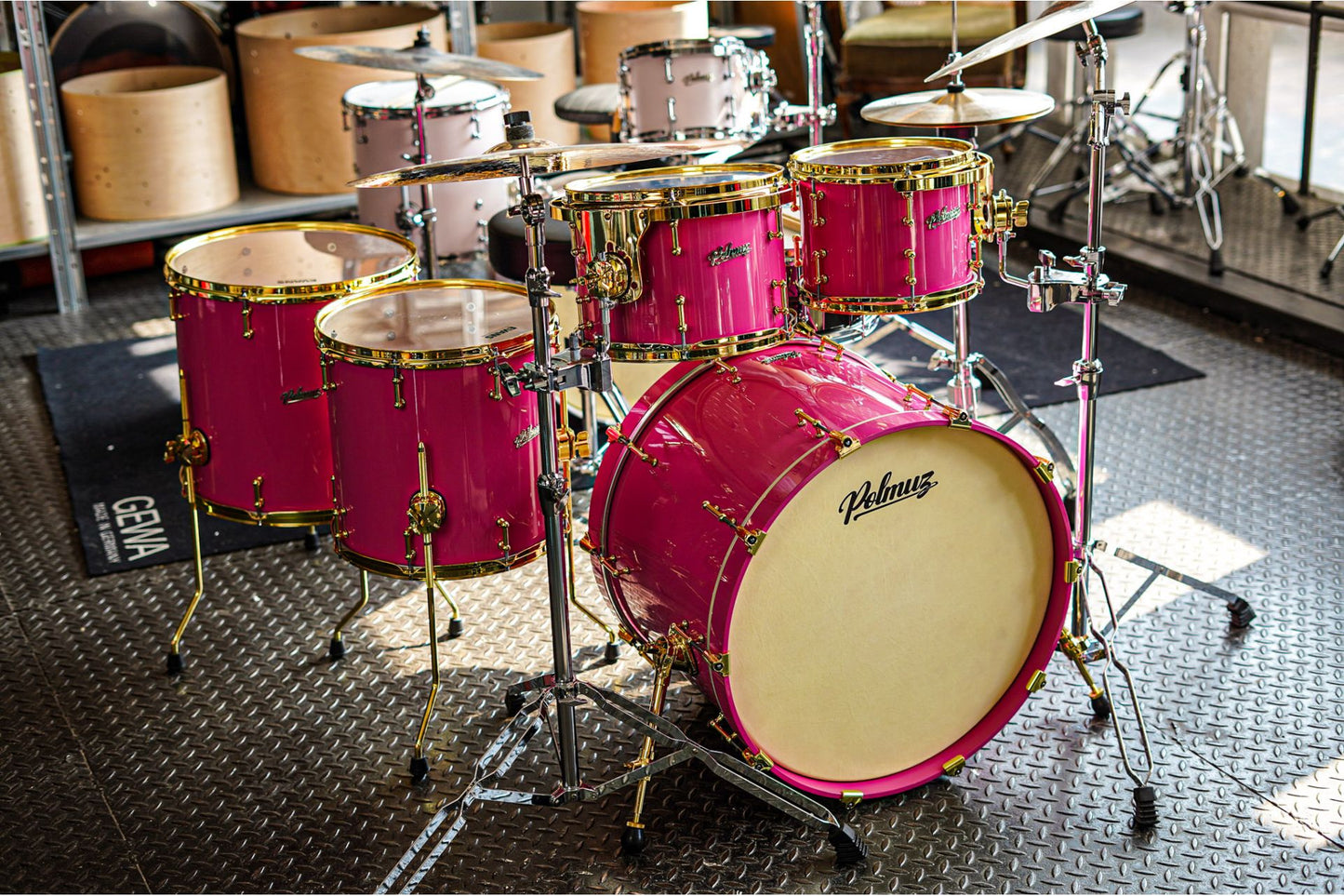 Polmuz model 1 - 22/10/12/14/16 - Pink car lacquer / golden hardware