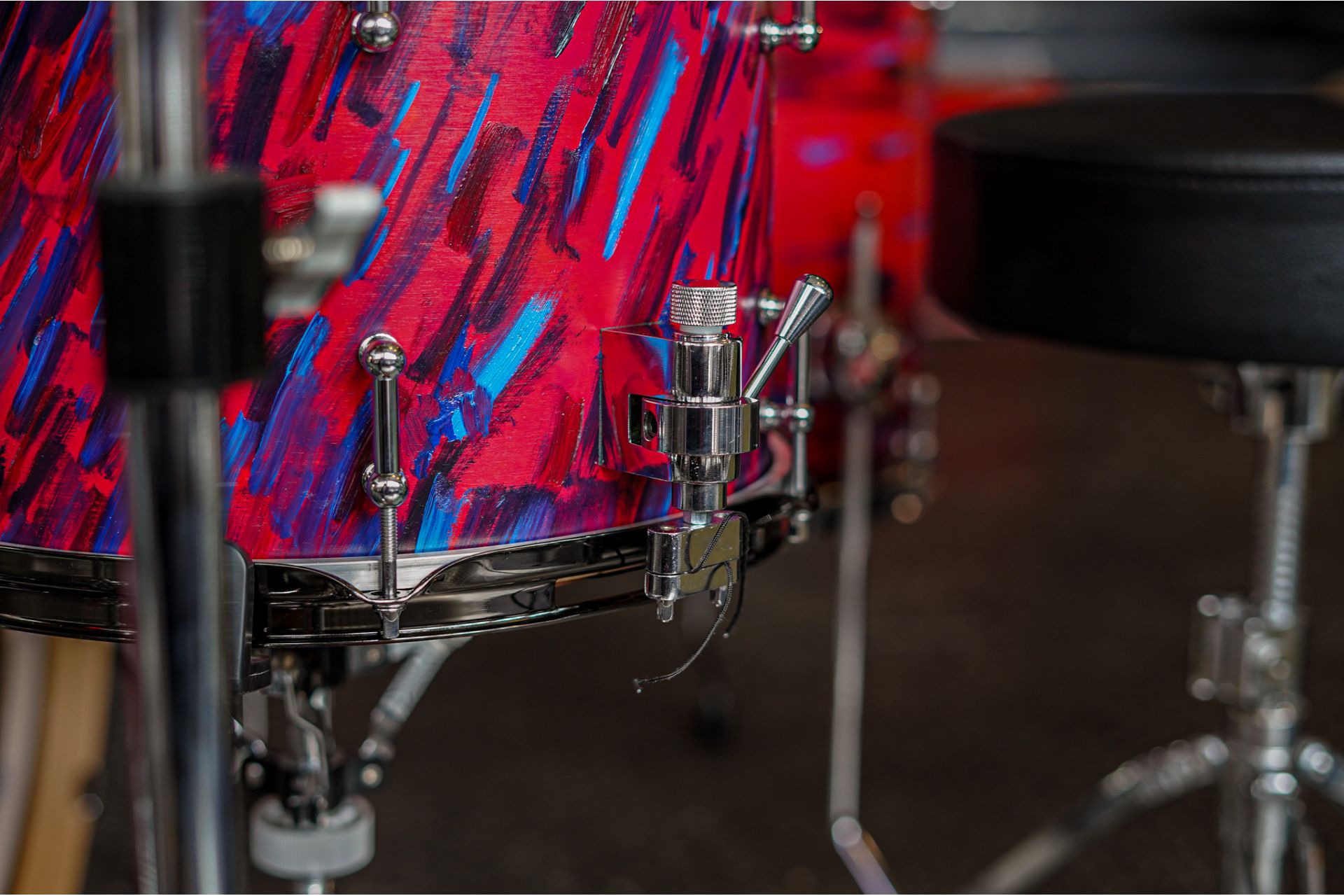 Polmuz model 1 Maple 13x10 Snare - Artist Cosmis violet stripes — zdjęcie 4