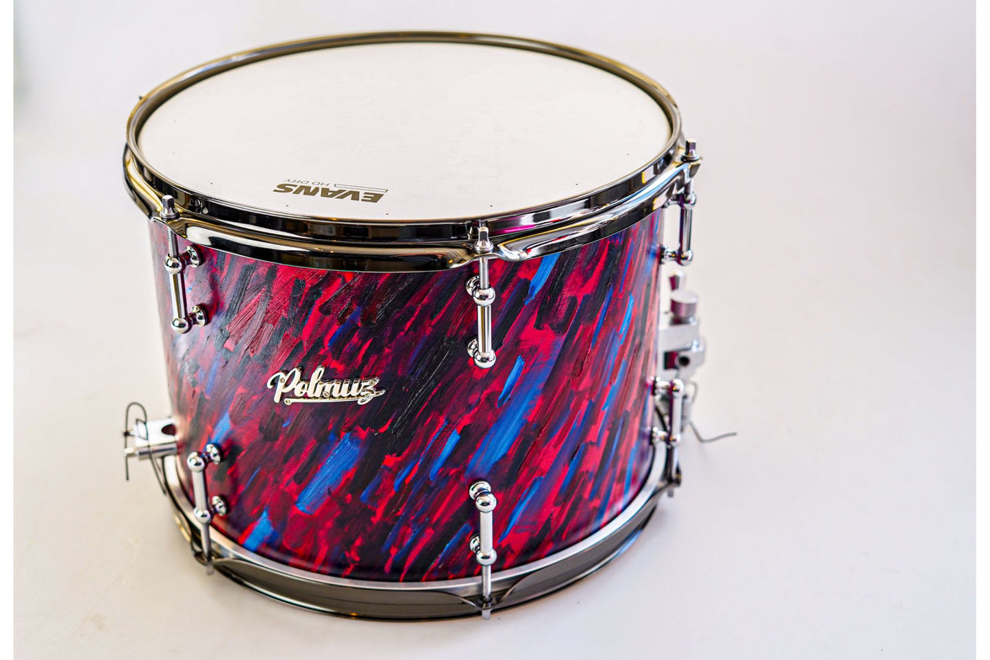 Polmuz model 1 Maple 13x10 Snare - Artist Cosmis violet stripes