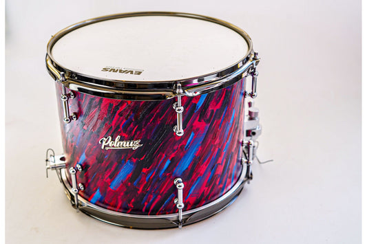 Polmuz model 1 Maple 13x10 Snare - Artist Cosmis violet stripes