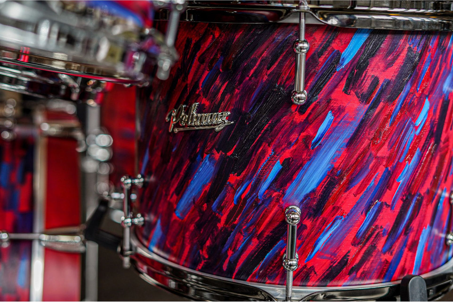 Polmuz model 1 Maple 13x10 Snare - Artist Cosmis violet stripes — zdjęcie 3