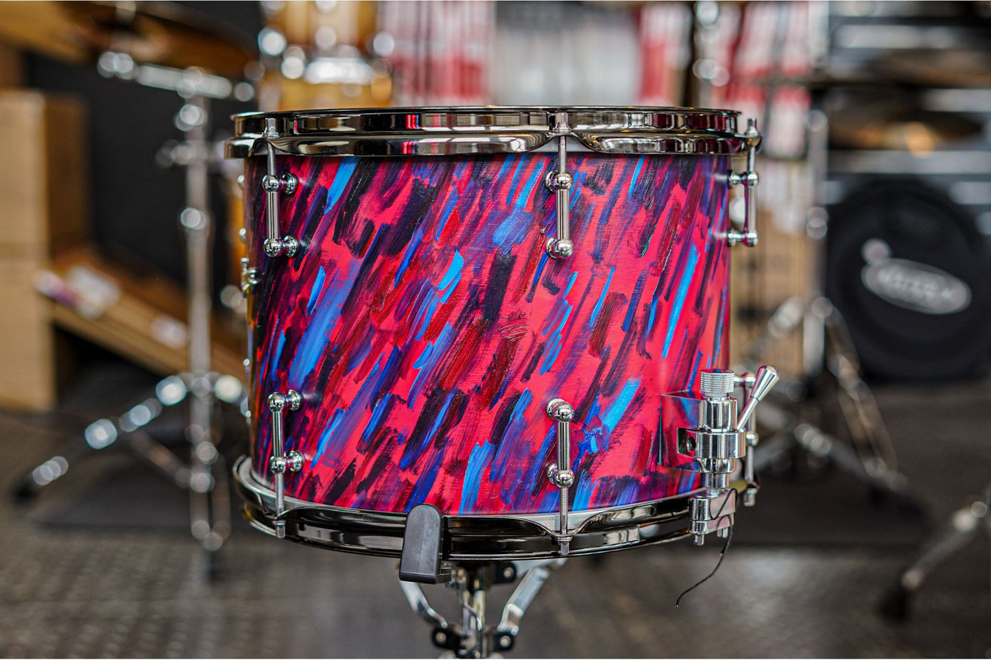 Polmuz model 1 Maple 13x10 Snare - Artist Cosmis violet stripes — zdjęcie 2