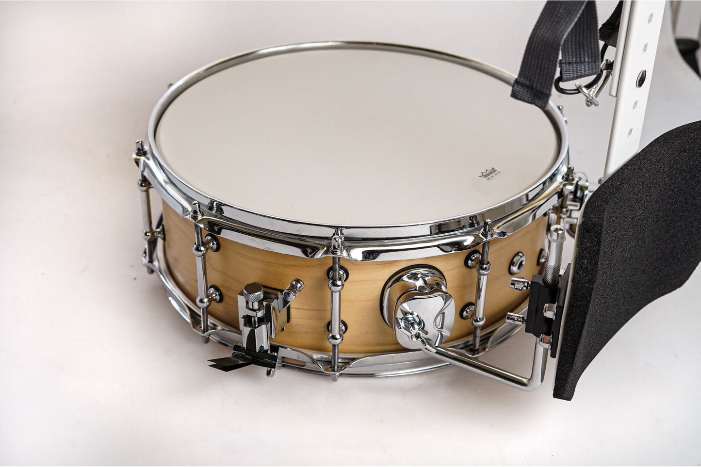 Polmuz model 1 Maple 14x5,5 Marching Snare - werbel marszowy satin natural made in Poland — zdjęcie 11