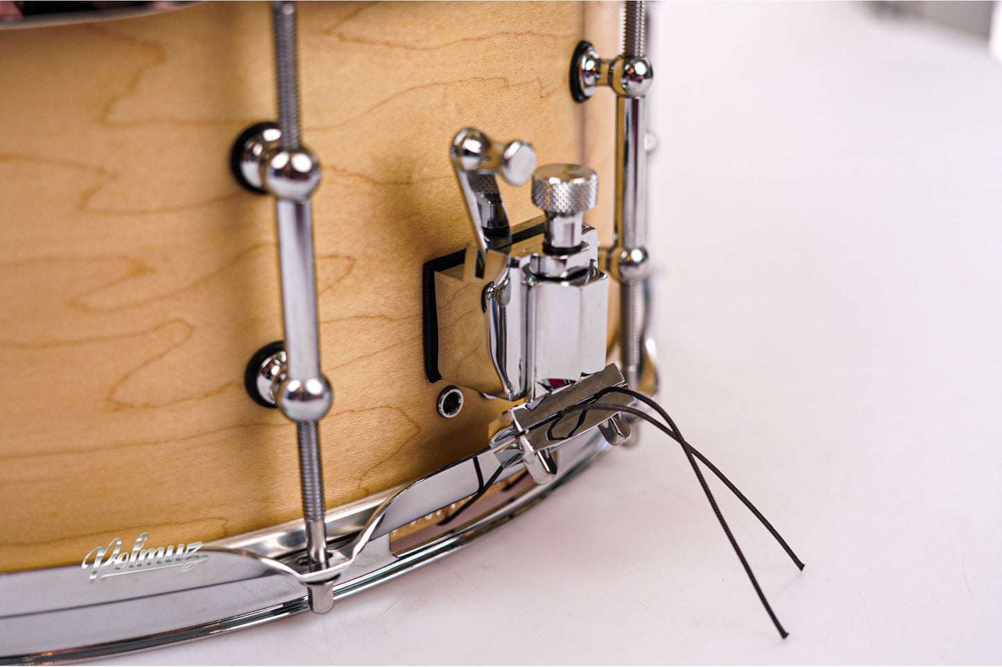 Polmuz model 1 Maple 14x5,5 Marching Snare - werbel marszowy satin natural made in Poland — zdjęcie 6