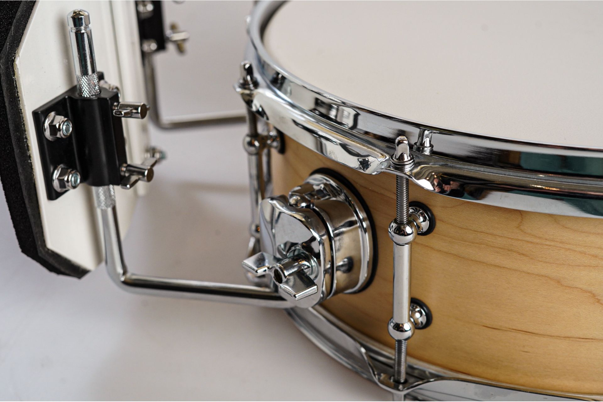 Polmuz model 1 Maple 14x5,5 Marching Snare - werbel marszowy satin natural made in Poland — zdjęcie 12