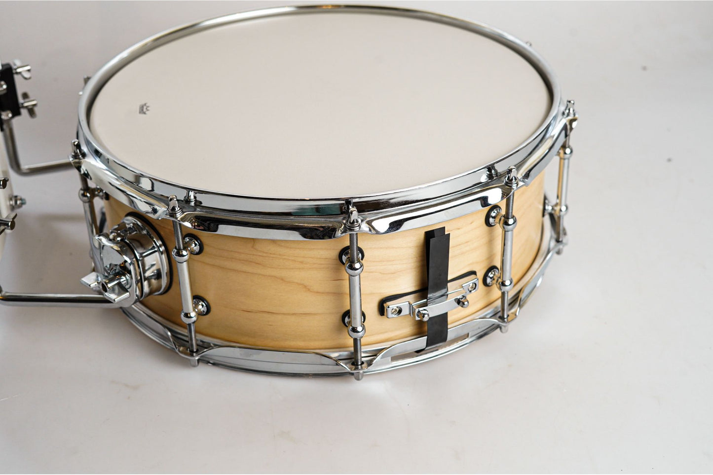 Polmuz model 1 Maple 14x5,5 Marching Snare - werbel marszowy satin natural made in Poland — zdjęcie 9