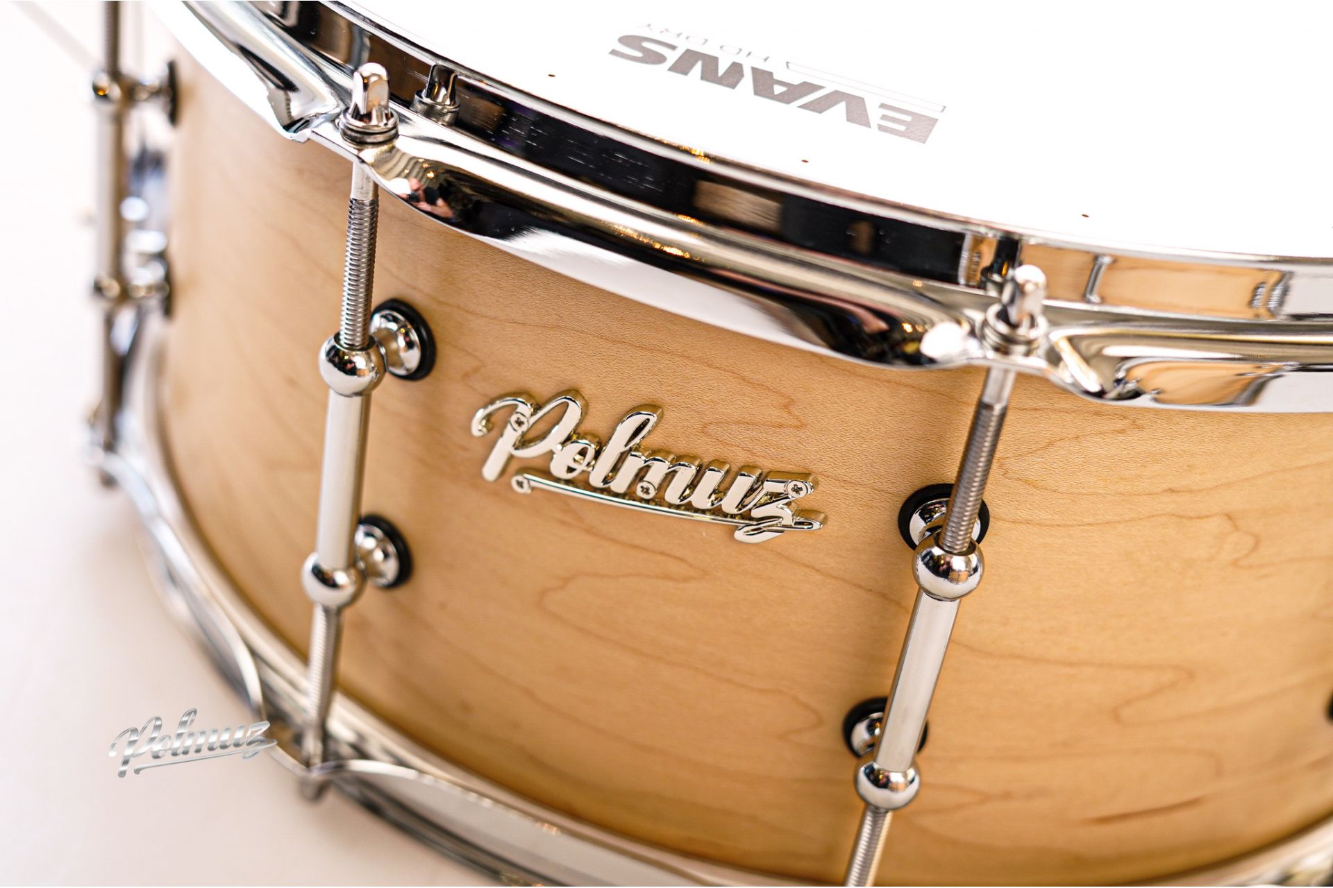 Polmuz model 1 Maple 14x5,5 Marching Snare - werbel marszowy satin natural made in Poland — zdjęcie 7