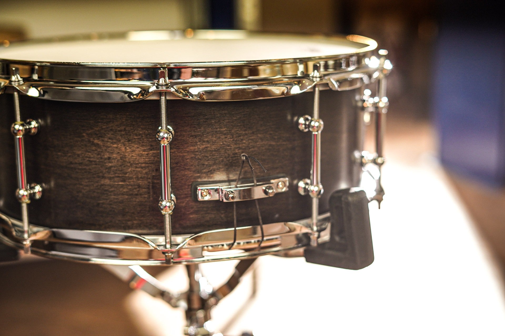Polmuz model 1 Maple 14x5,5 Snare Satin Black Fade made in Poland — zdjęcie 13