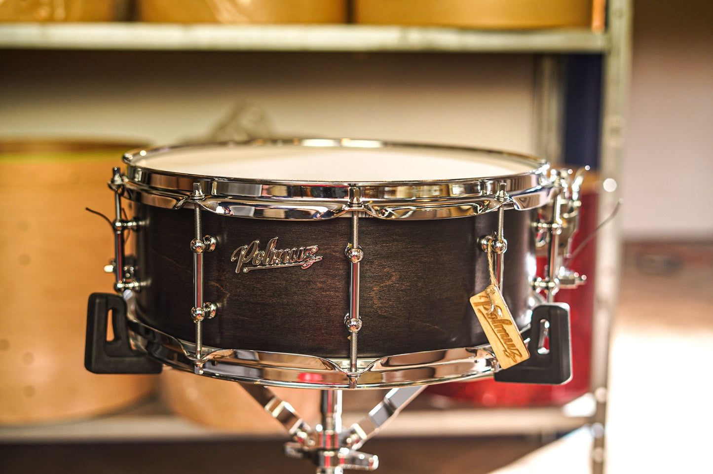 Polmuz model 1 Maple 14x5,5 Snare Satin Black Fade made in Poland — zdjęcie 18