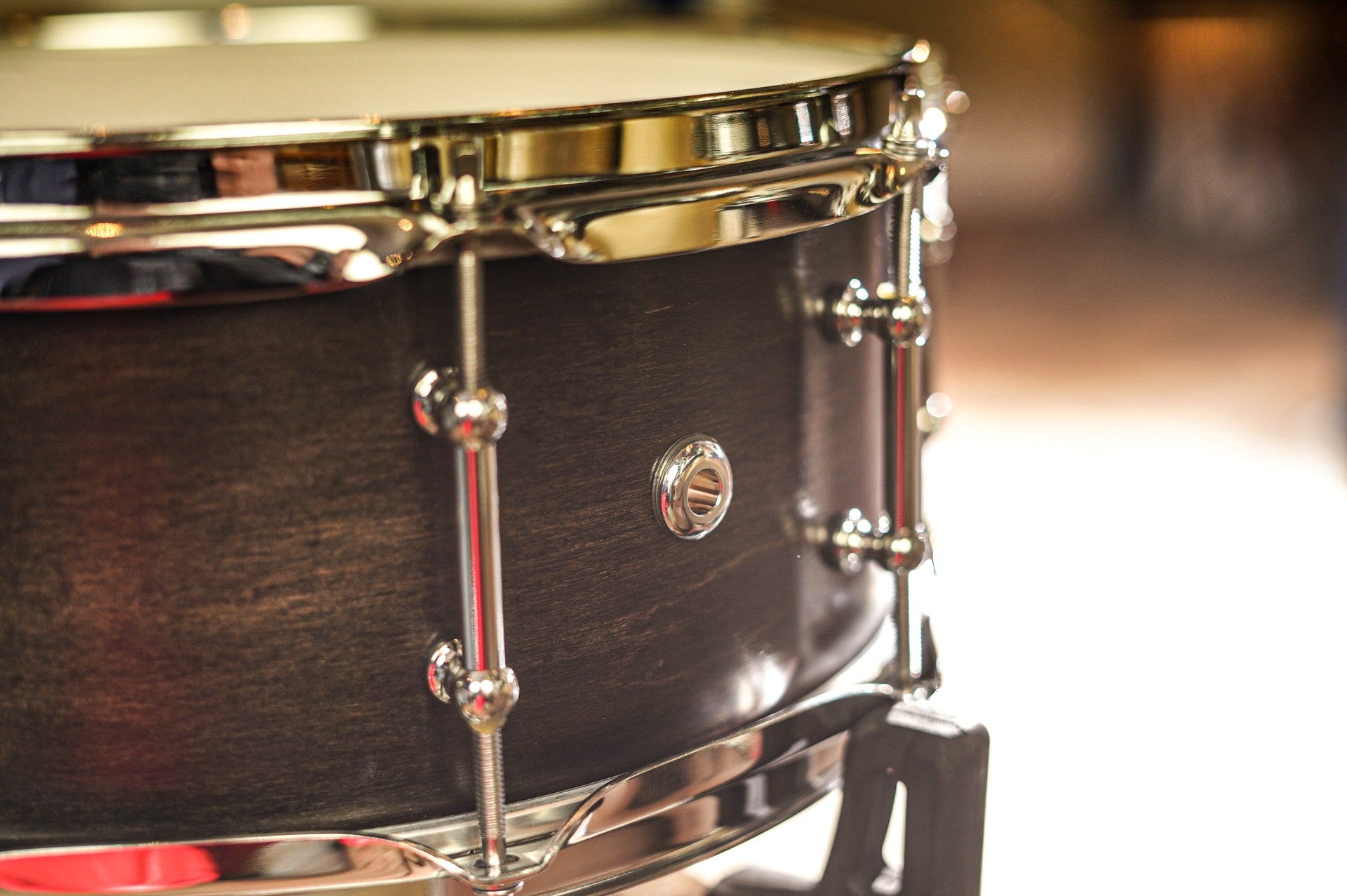 Polmuz model 1 Maple 14x5,5 Snare Satin Black Fade made in Poland — zdjęcie 15