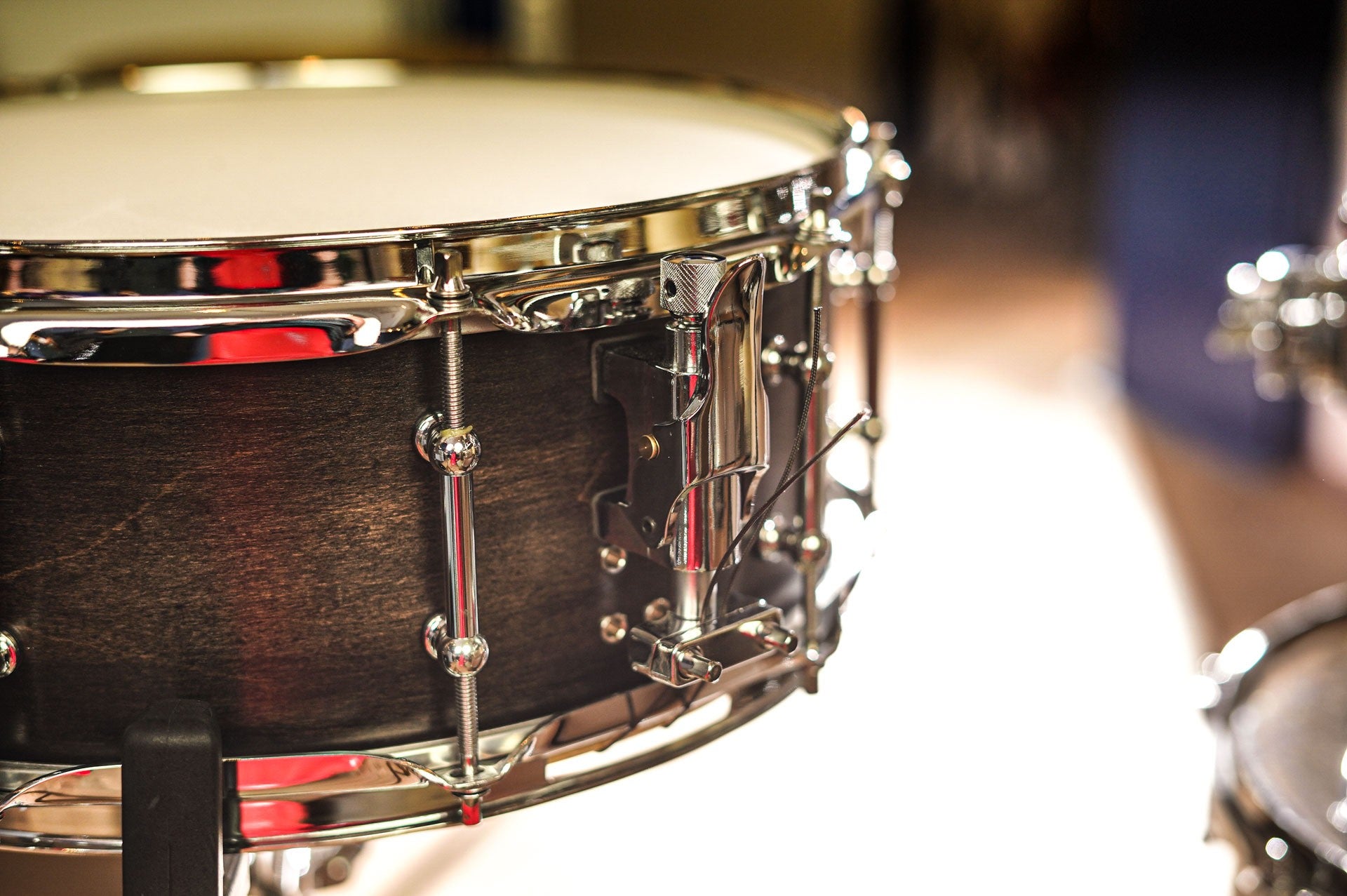 Polmuz model 1 Maple 14x5,5 Snare Satin Black Fade made in Poland — zdjęcie 16