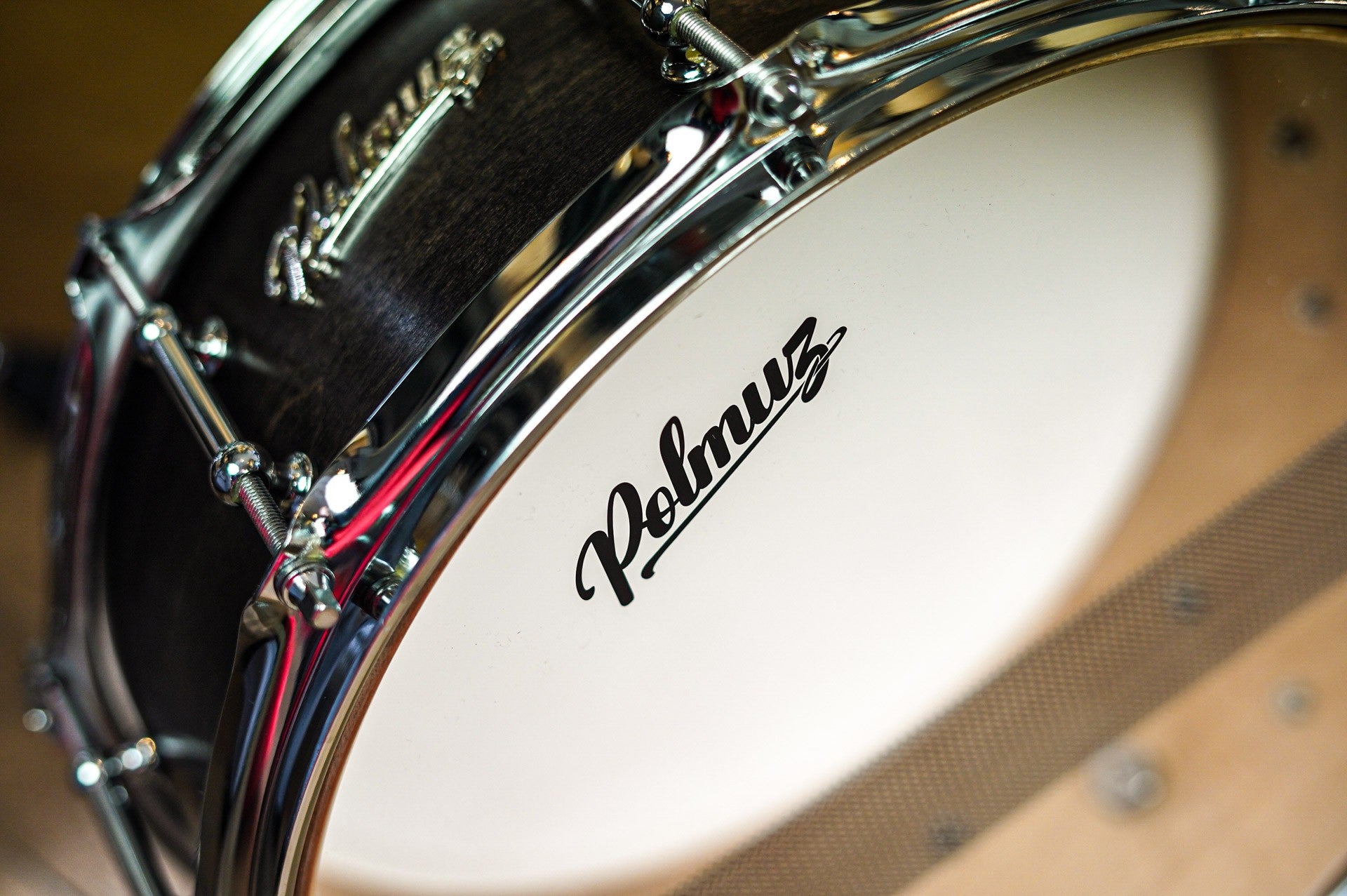 Polmuz model 1 Maple 14x5,5 Snare Satin Black Fade made in Poland — zdjęcie 5