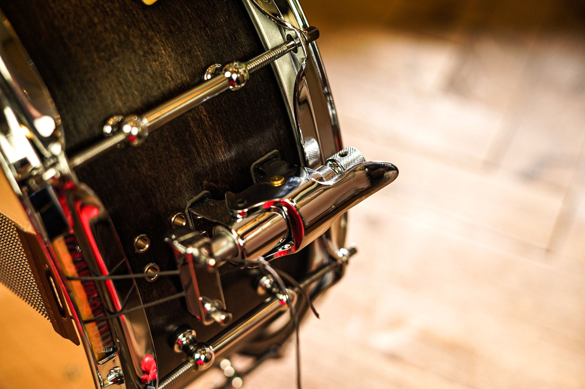 Polmuz model 1 Maple 14x5,5 Snare Satin Black Fade made in Poland — zdjęcie 7