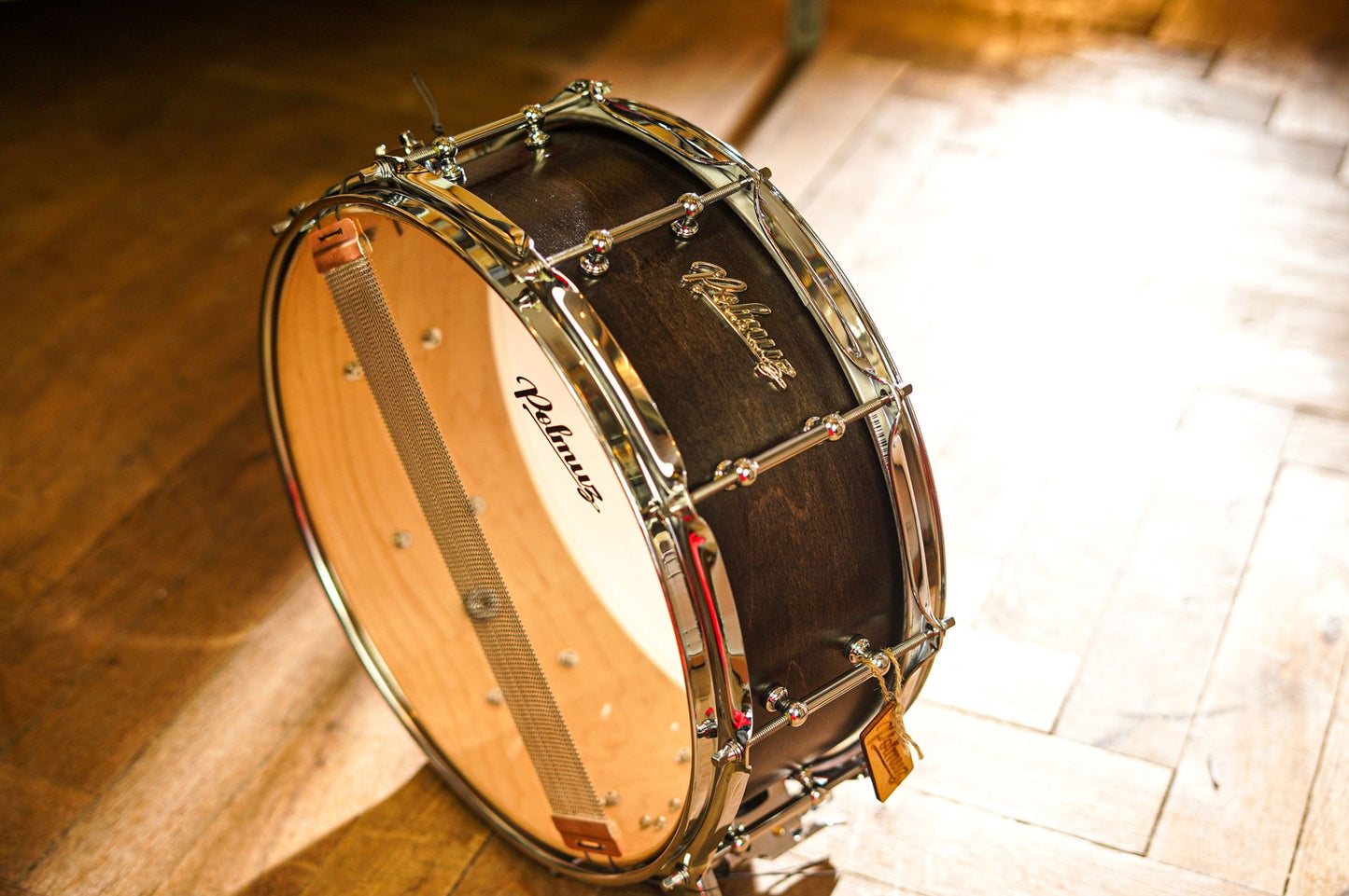 Polmuz model 1 Maple 14x5,5 Snare Satin Black Fade made in Poland — zdjęcie 11
