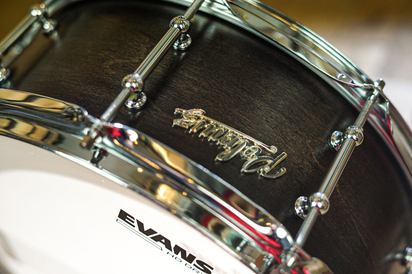 Polmuz model 1 Maple 14x5,5 Snare Satin Black Fade made in Poland — zdjęcie 3