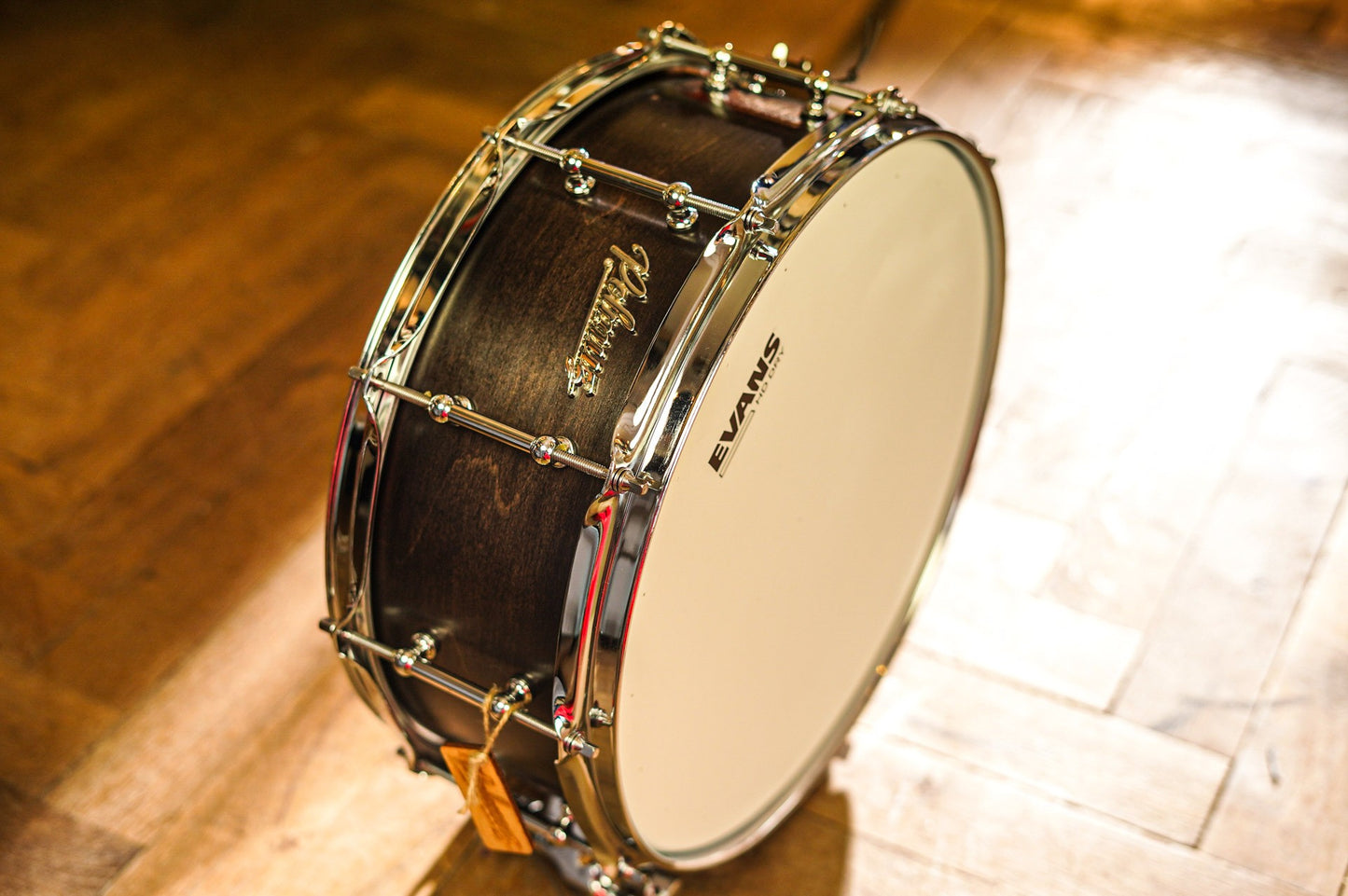 Polmuz model 1 Maple 14x5,5 Snare Satin Black Fade made in Poland — zdjęcie 9