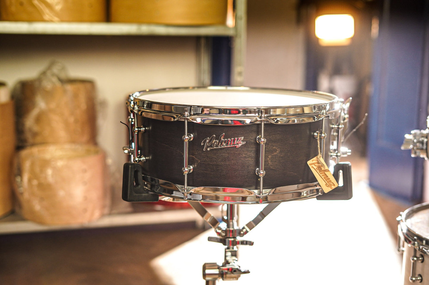 Polmuz model 1 Maple 14x5,5 Snare Satin Black Fade made in Poland — zdjęcie 17