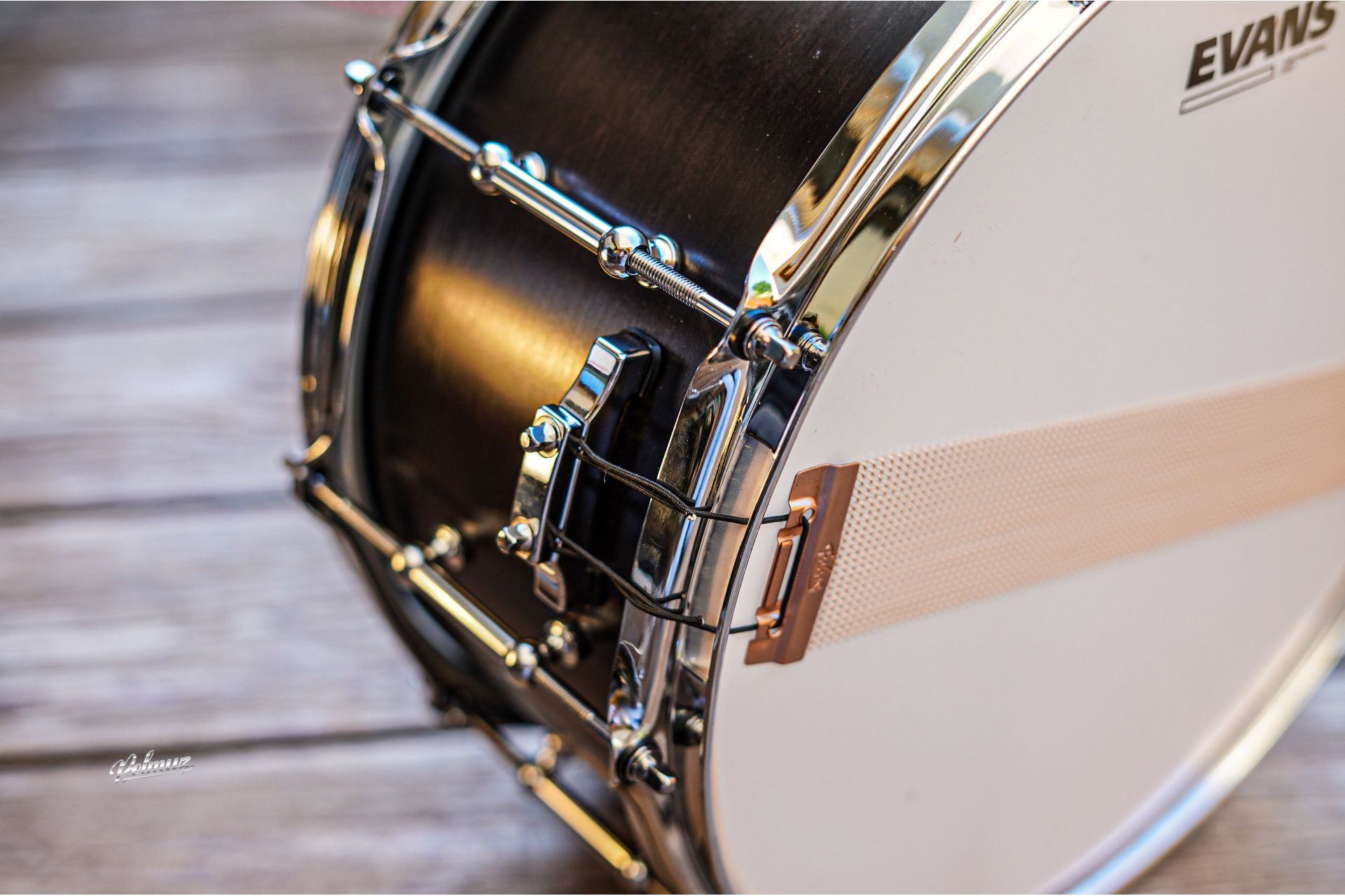 Polmuz model 1 Maple 14x6,5 Snare - Black fade - skull painting - Artist — zdjęcie 5
