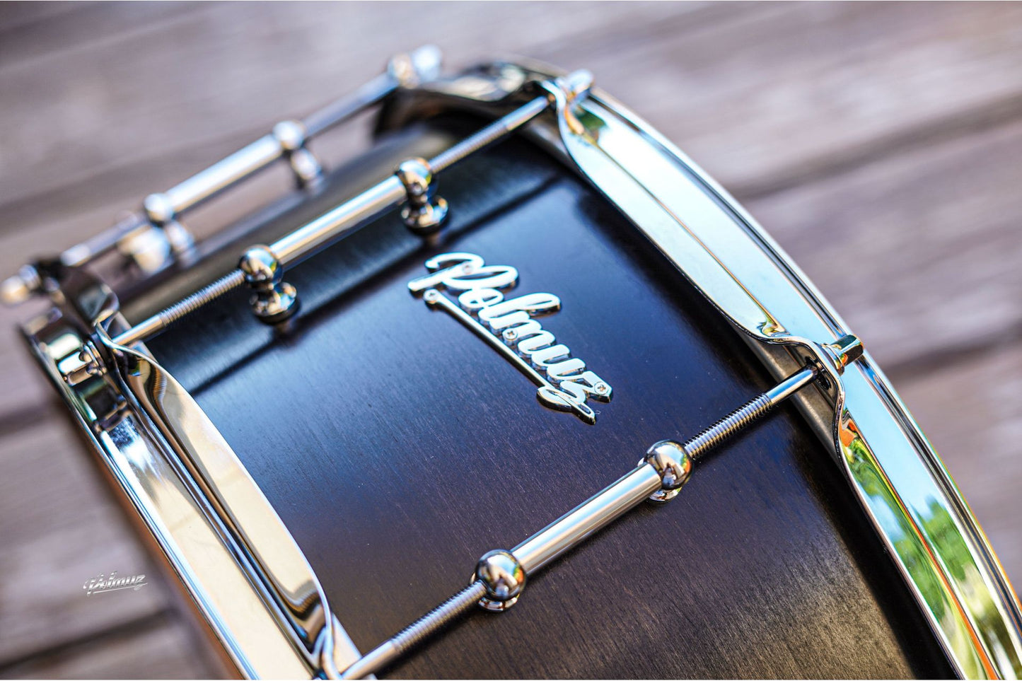Polmuz model 1 Maple 14x6,5 Snare - Black fade - skull painting - Artist — zdjęcie 4
