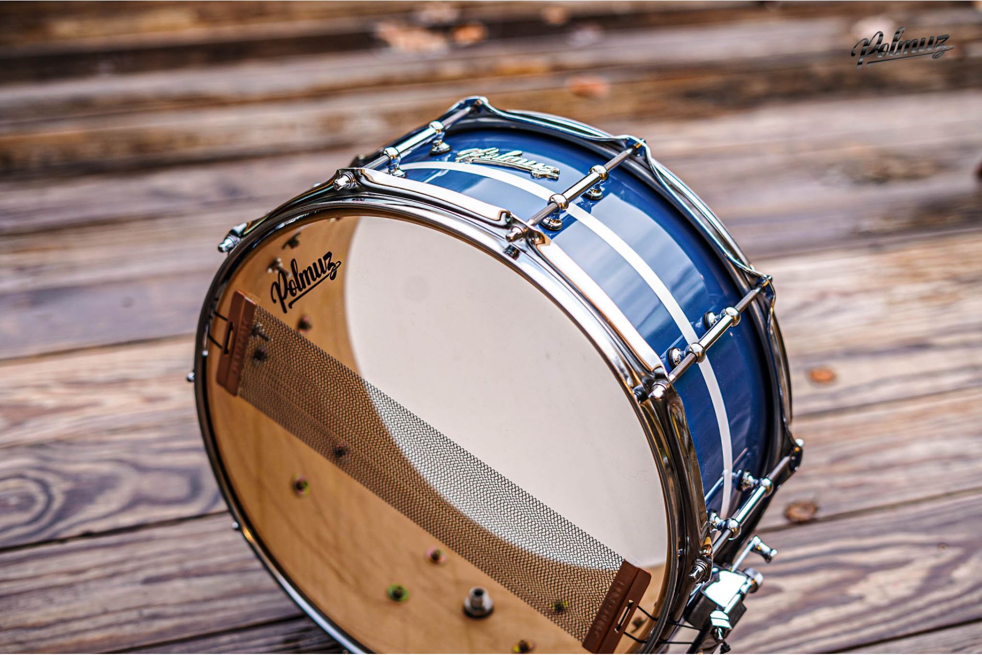 Polmuz model 1 Maple 14x6,5 Snare - cadillac blue witch stripe — zdjęcie 3
