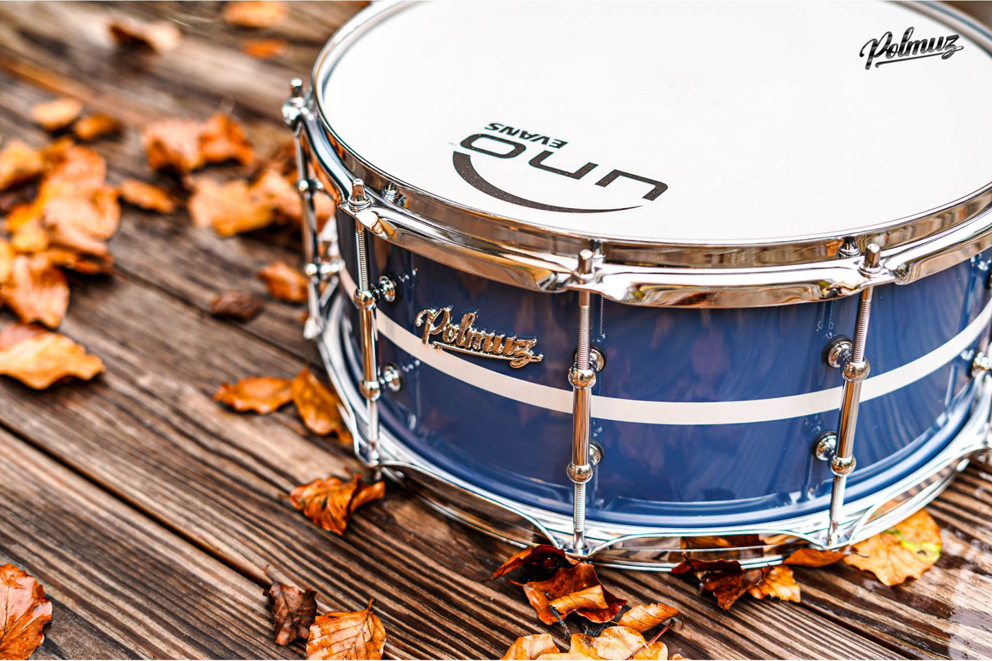 Polmuz model 1 Maple 14x6,5 Snare - cadillac blue witch stripe — zdjęcie 6